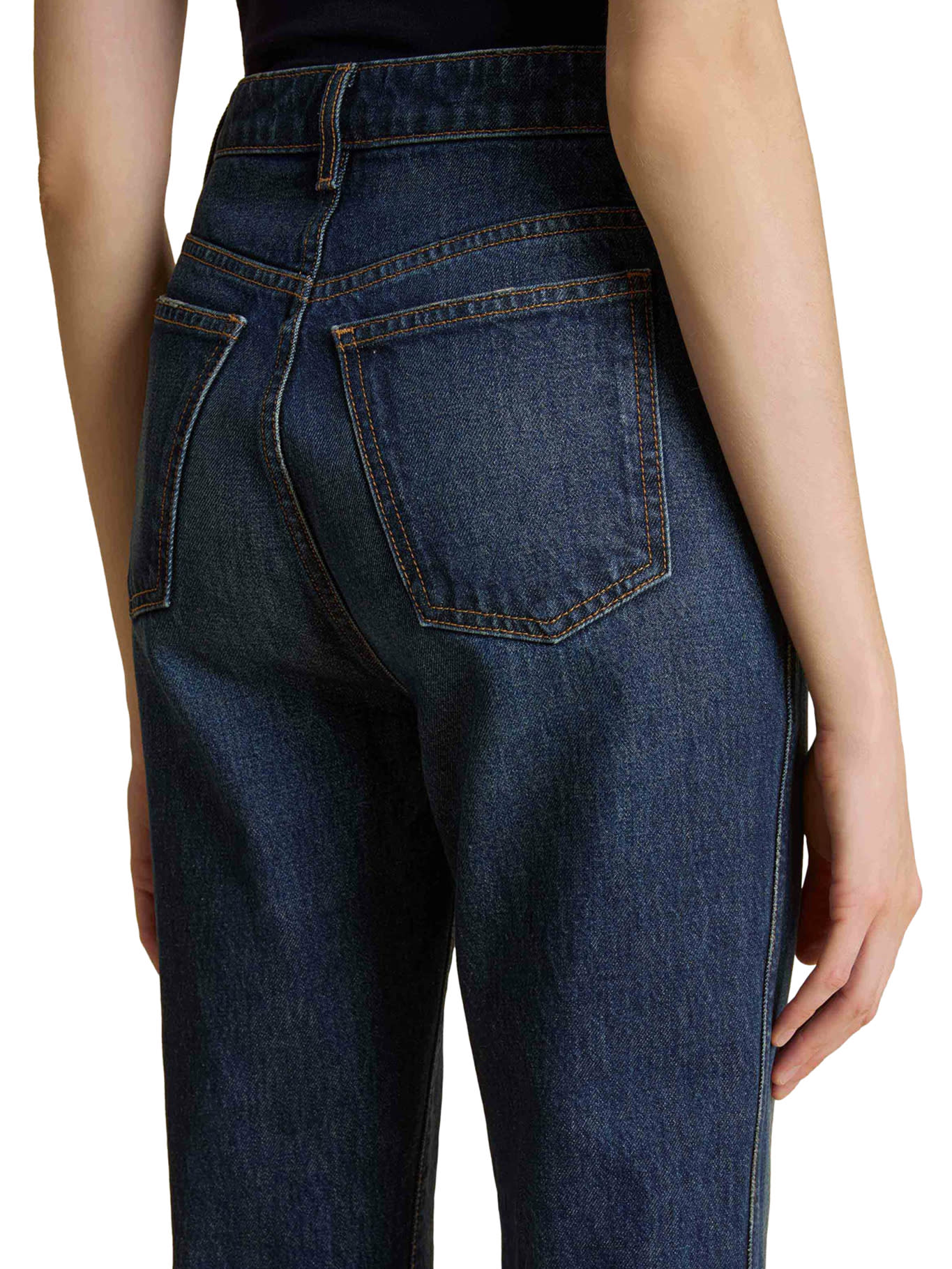 Khaite Navy Danielle Stretch Jeans In Blue
