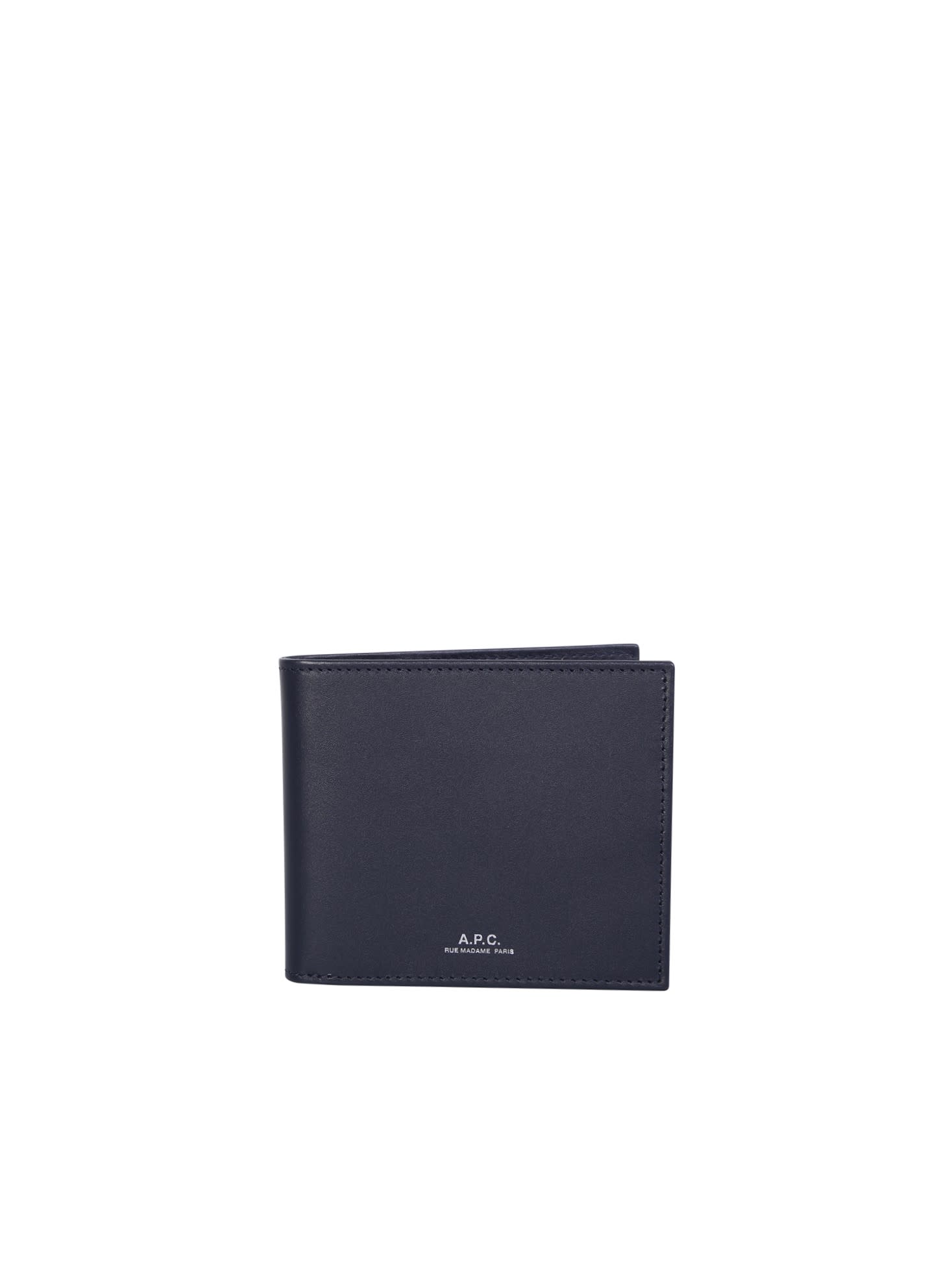 Apc Aly Leather Wallet Blue Navy