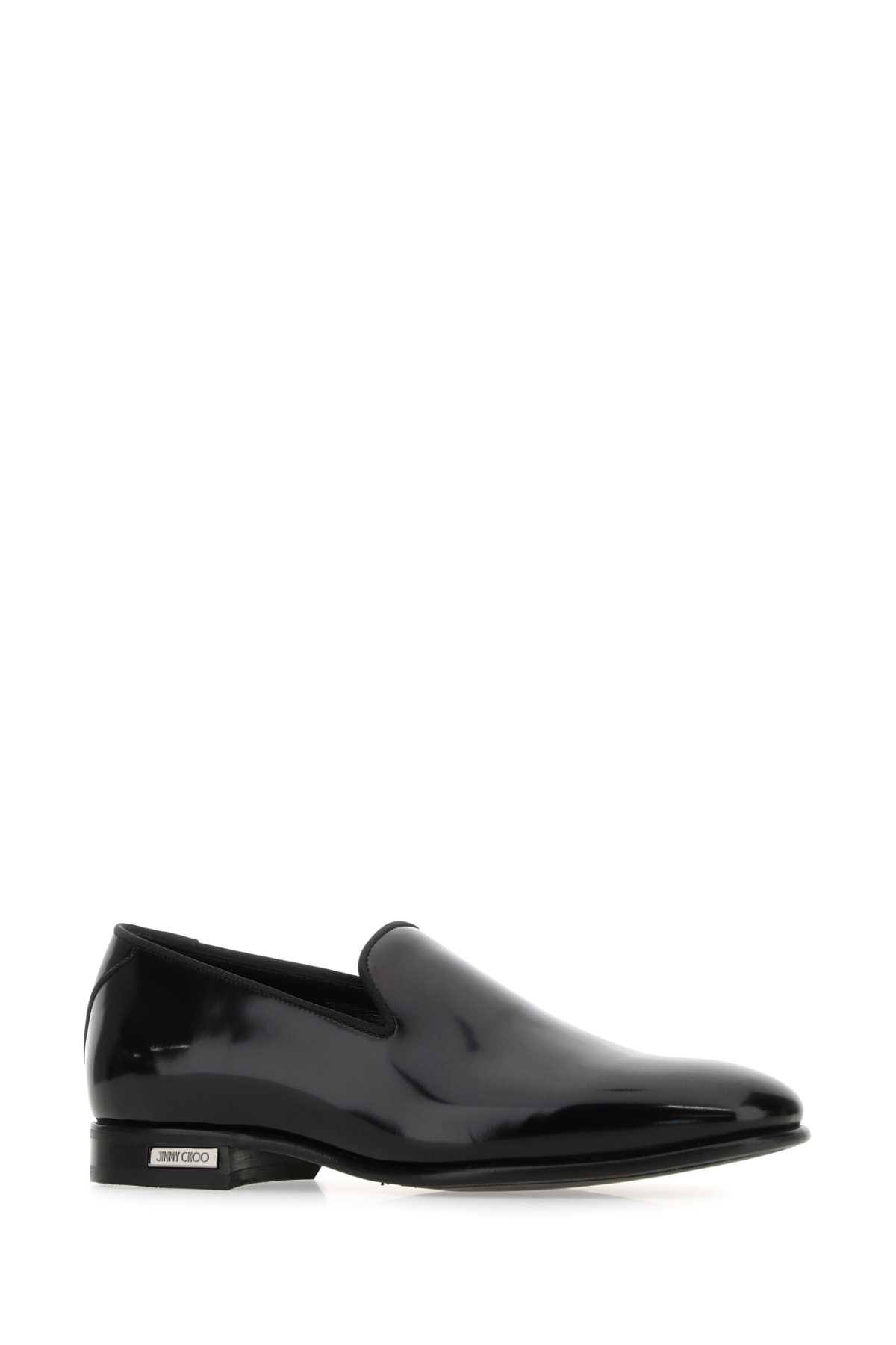 JIMMY CHOO BLACK LEATHER THAME LOAFERS