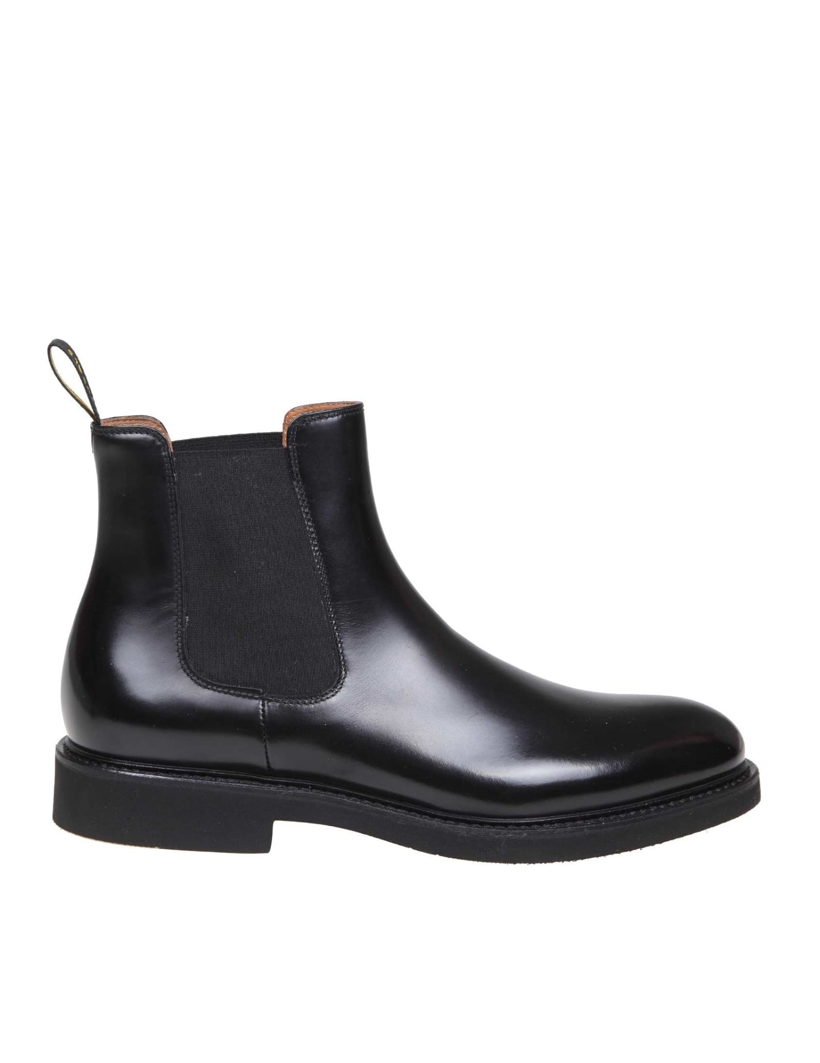 Doucals Black Leather Ankle Boot
