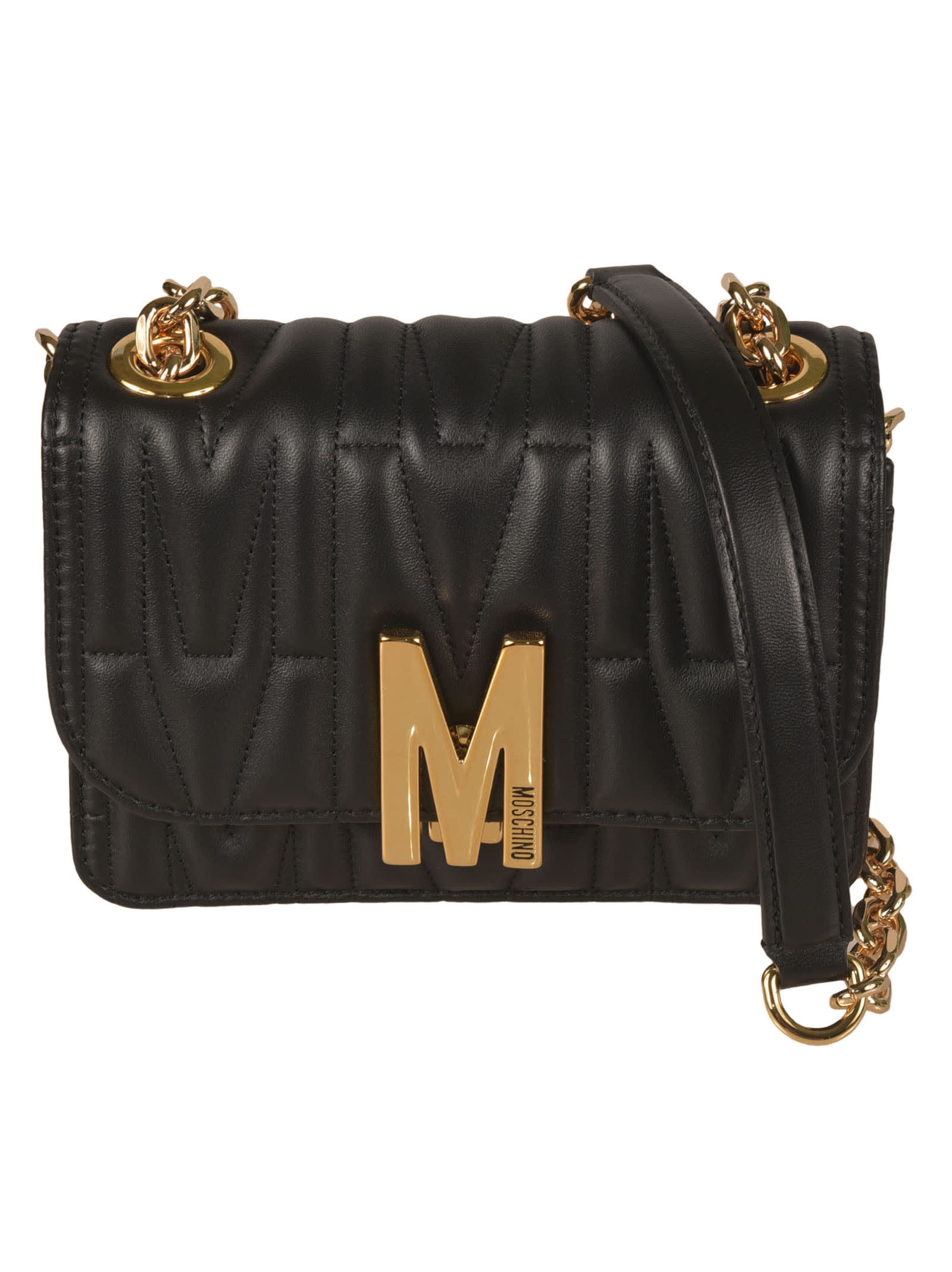 MOSCHINO CHAIN STRAP QUILTED SHOULDER BAG MOSCHINO