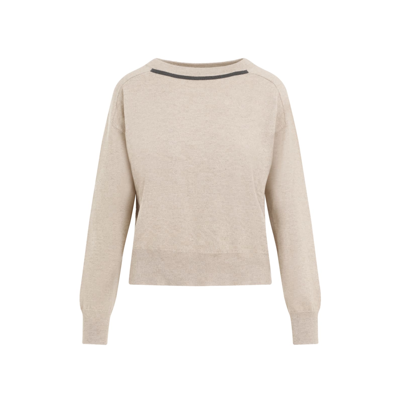 Shop Brunello Cucinelli Smile Monile Sweater In Camel Chiaro