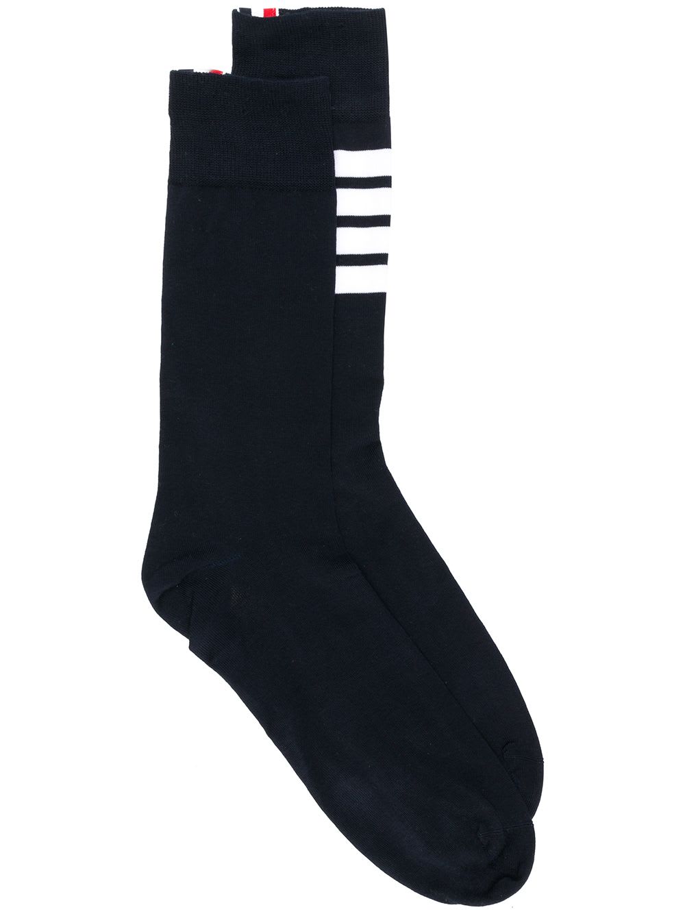 Mid Calf Socks With 4bar In Lightweight Cotton