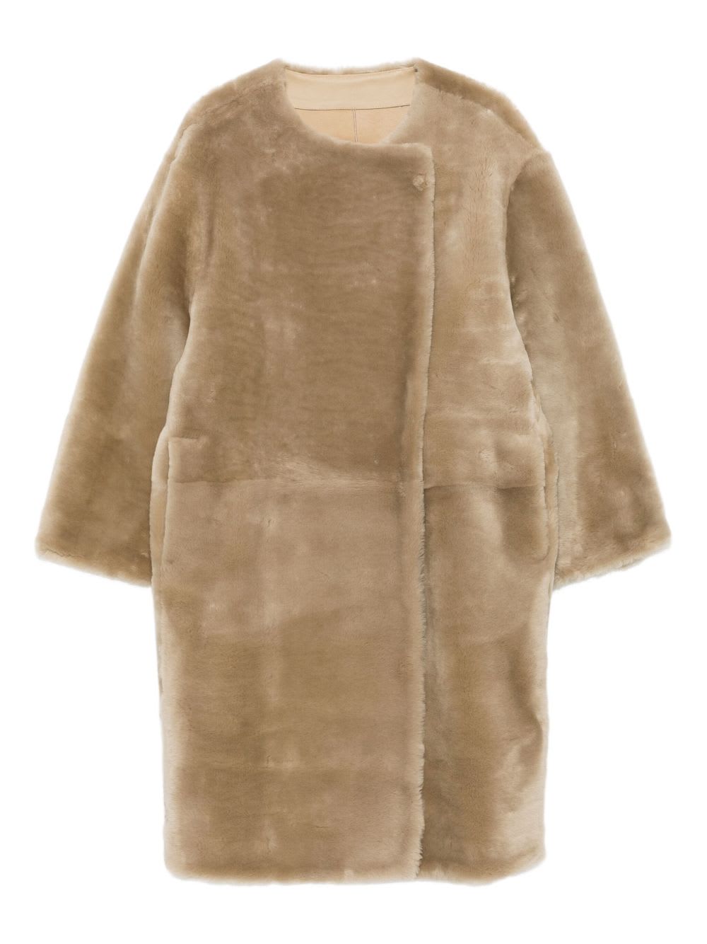 Totême Toteme Main Shearling Coat In Neutral