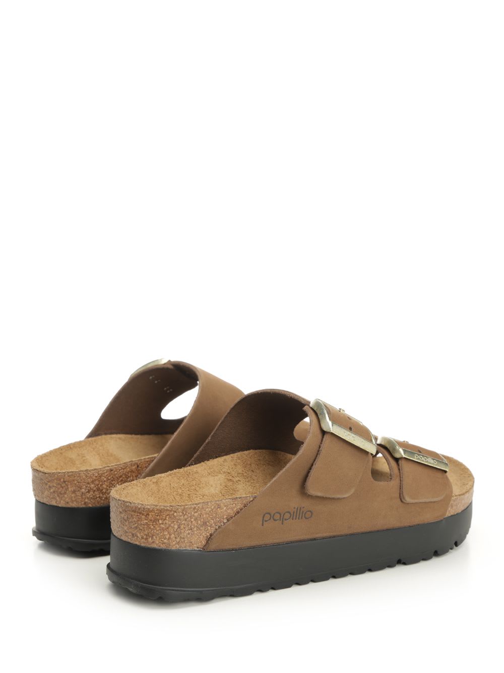 Birkenstock Women's Arizona Flex Nubuck Leather Platform Sandals From Finish Line In Brown