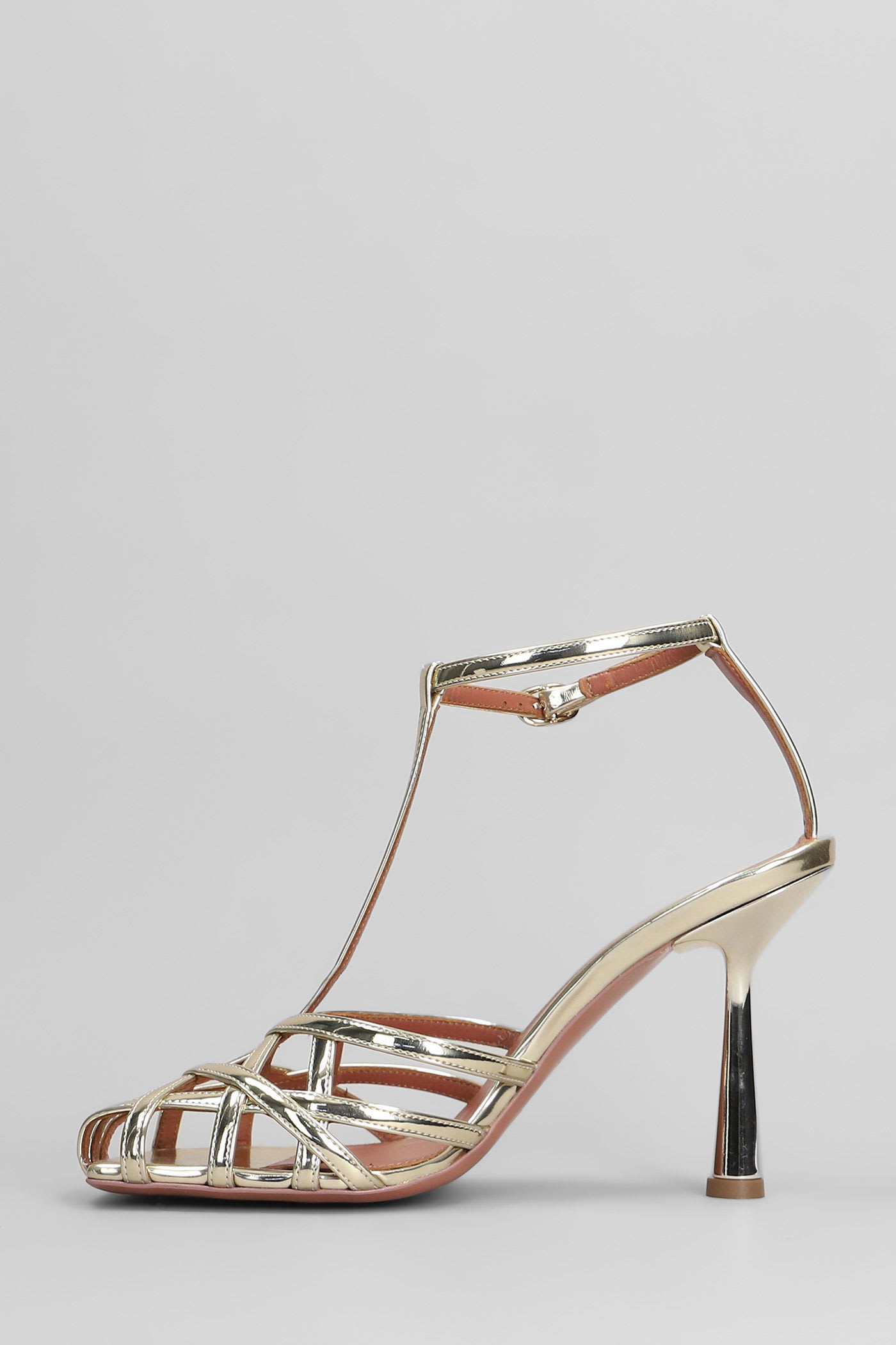 Aldo Castagna Lidia Sandals In Platinum Leather In Silver