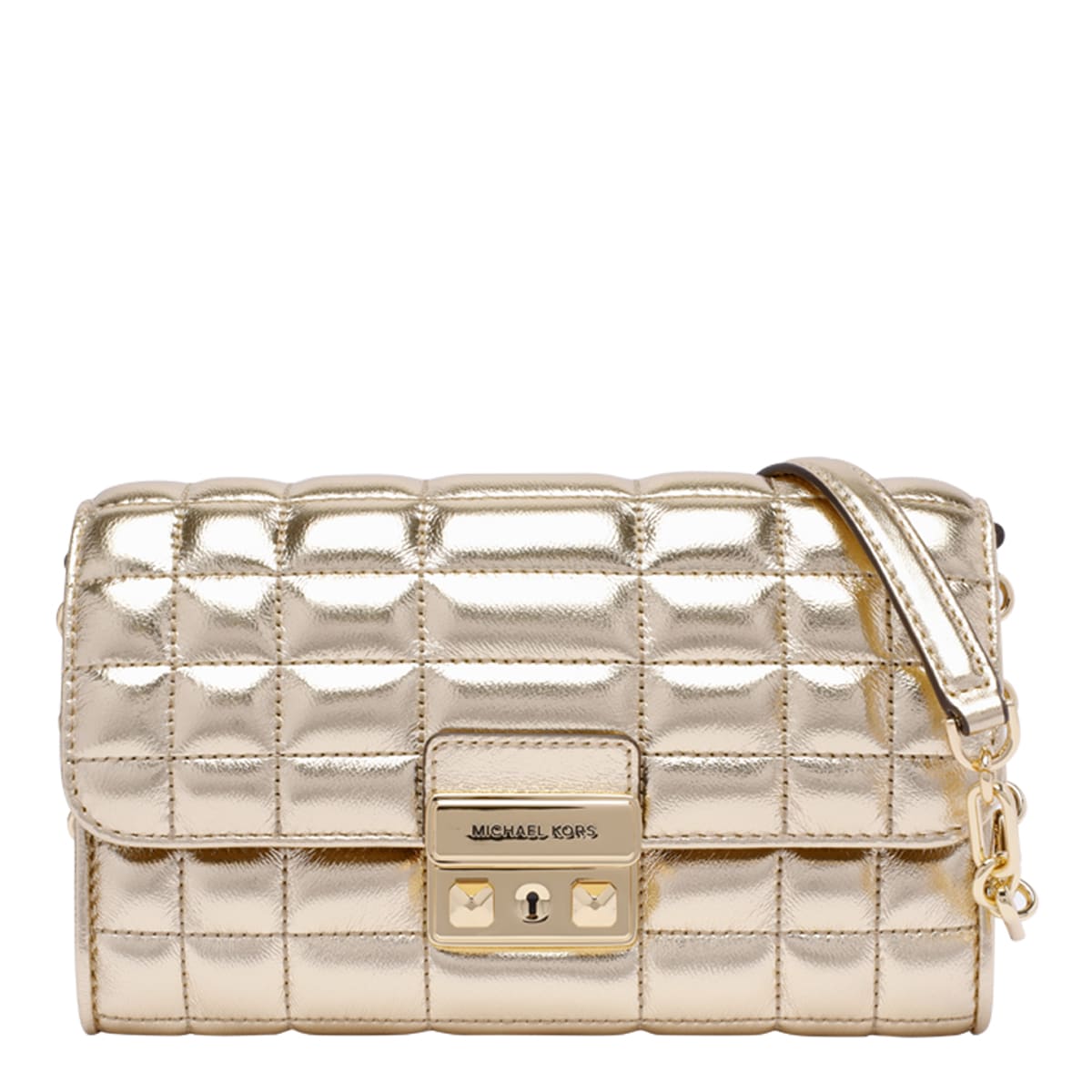 Shop Michael Michael Kors Tribeca Crossbody Bag In Golden