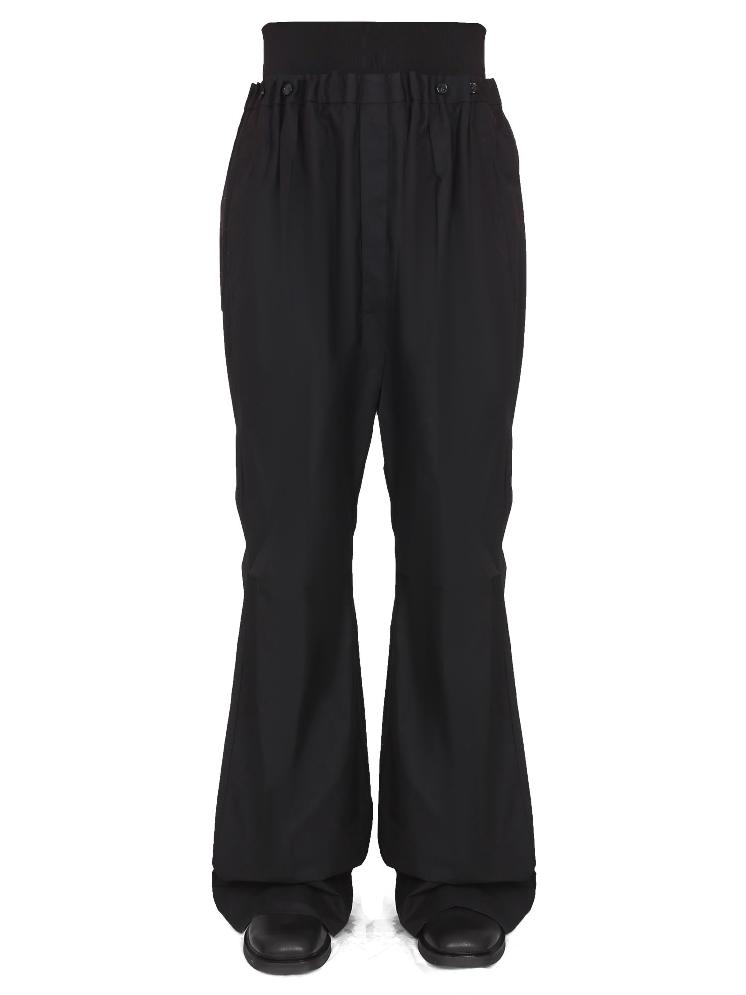 Raf Simons Big Trousers With Elastic In Black | ModeSens