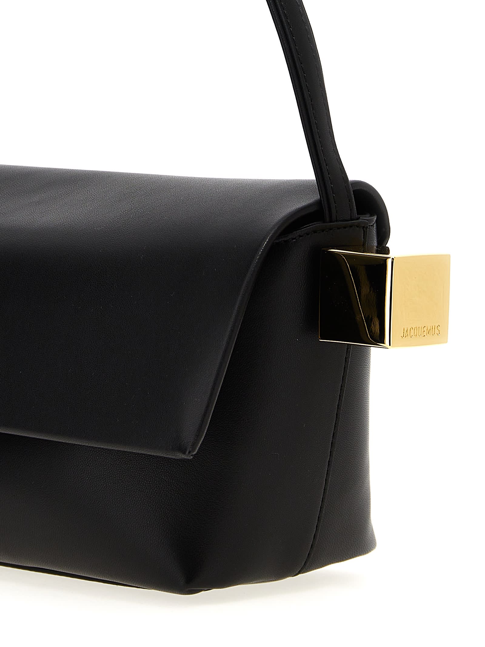 Shop Jacquemus Il Rond Carré Shoulder Bag In Black