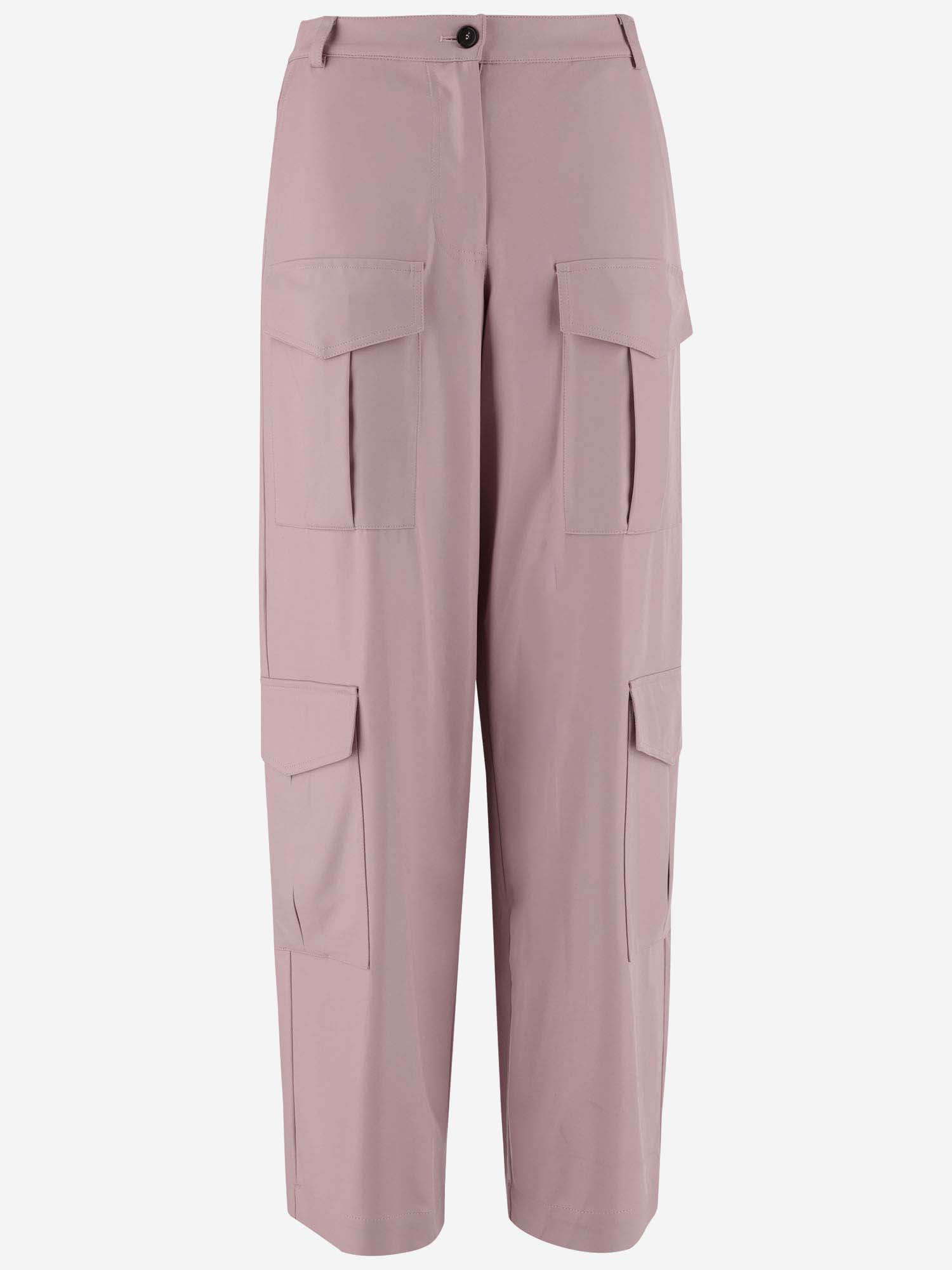Pinko Leatherette Cargo Pants In Pink