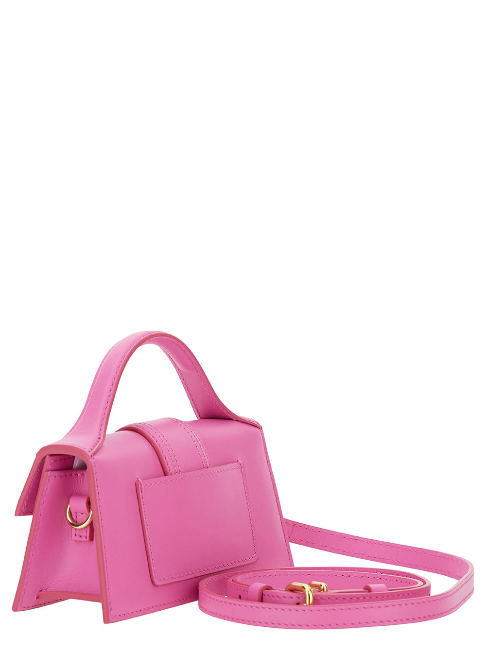 Shop Jacquemus Le Bambino Pink Handbag With Removable Shoulder Strap In Leather Woman