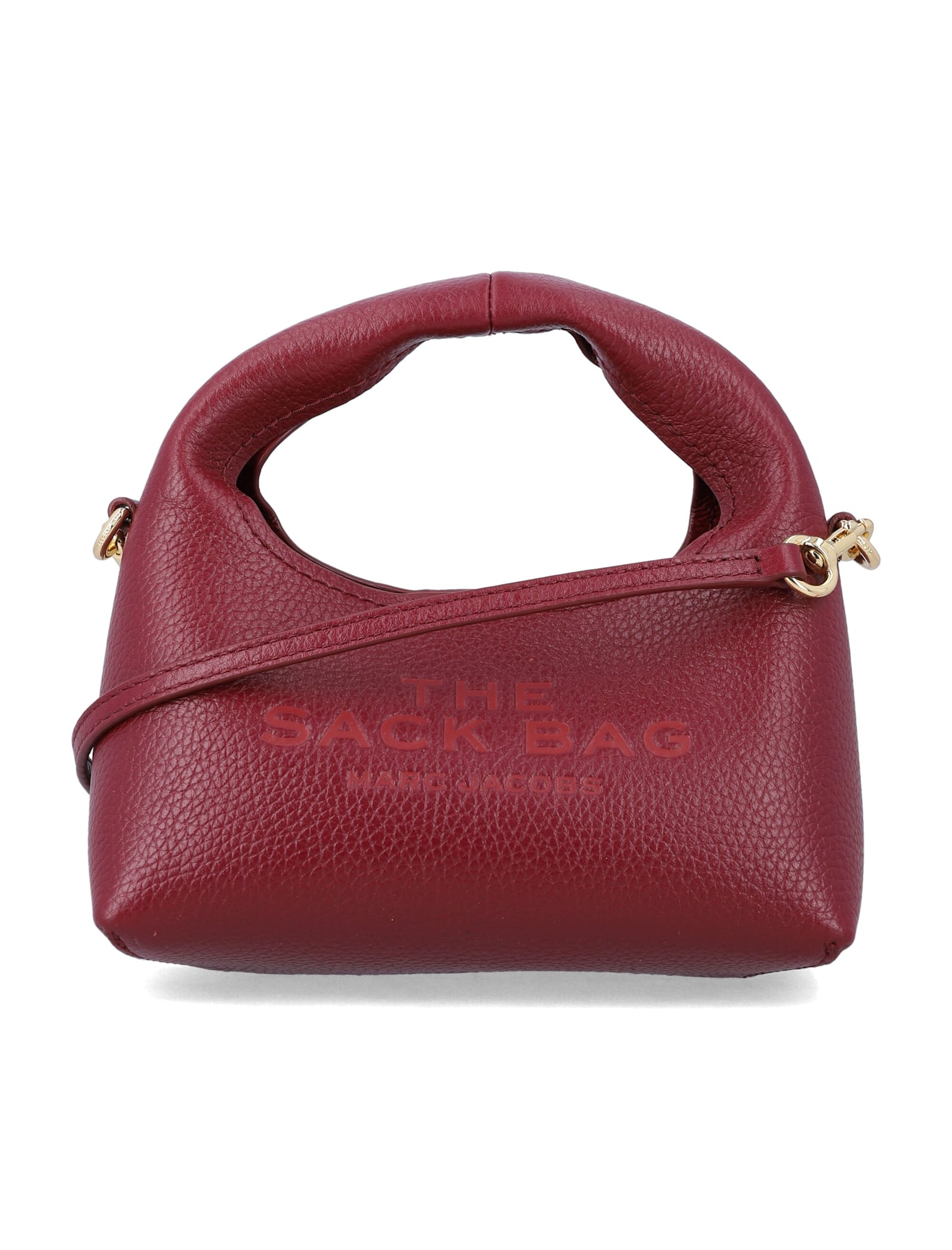 Marc Jacobs The Micro Crossbody Sack Bag In Full-grain Leatherdescription In Red
