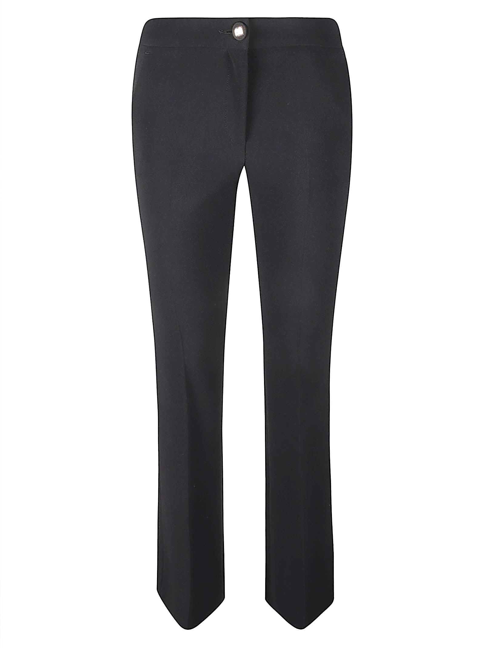 High-waist Flared Plain Trousers