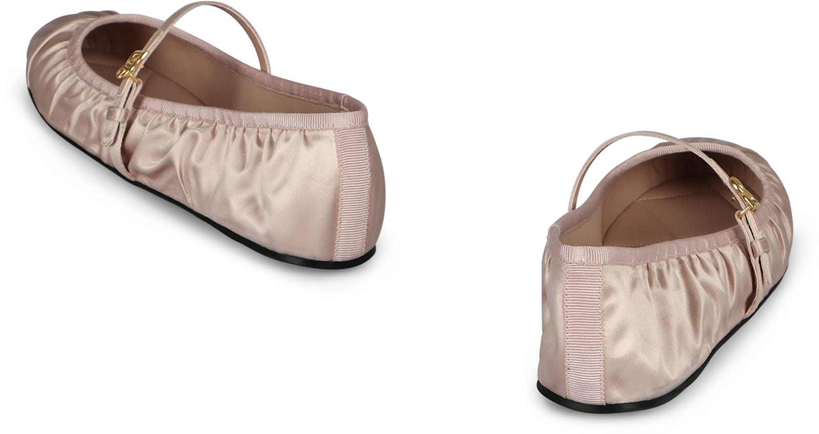 Dolce & Gabbana Satin Ballet Flats In Pale Pink