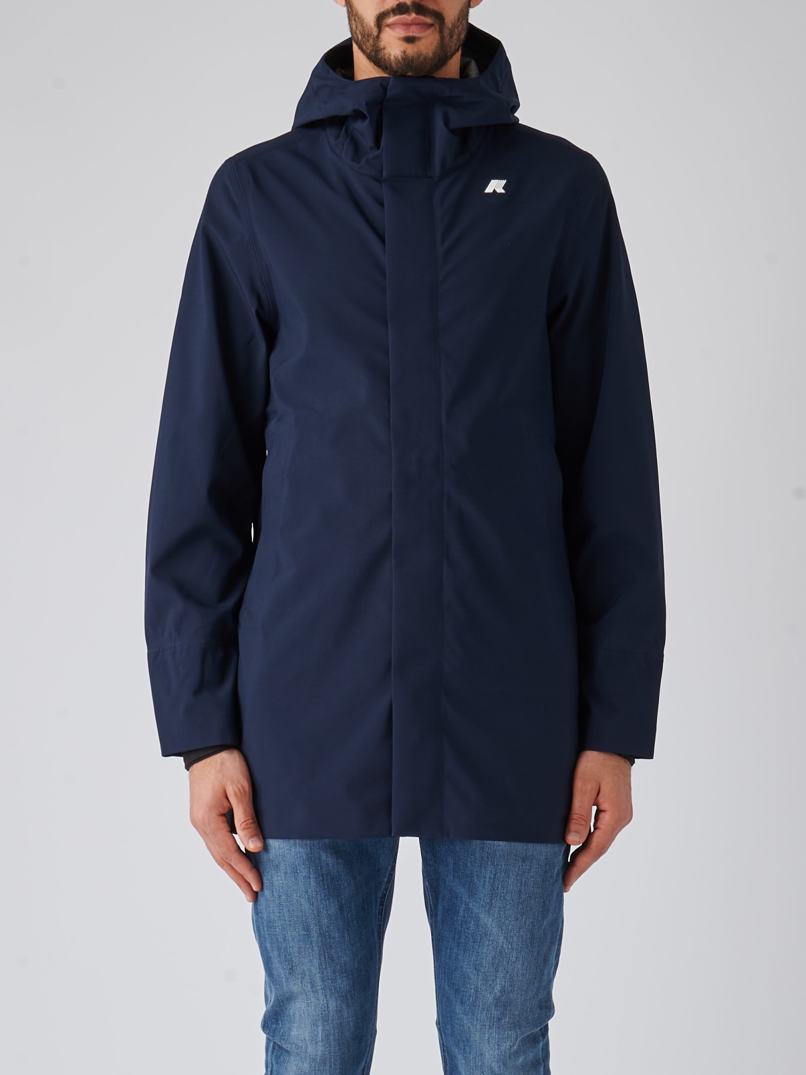 Shop K-way Tommy Bonded Jersey Jacket In Blu