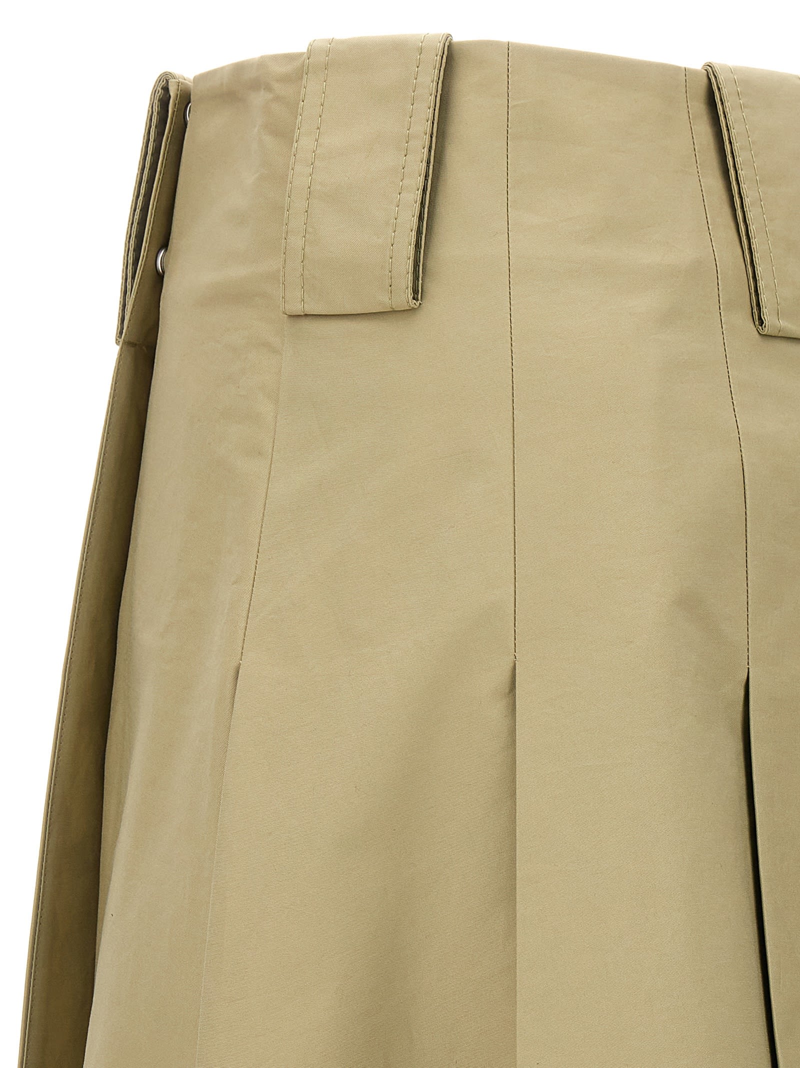 Shop Burberry Pleated Skirt In Beige