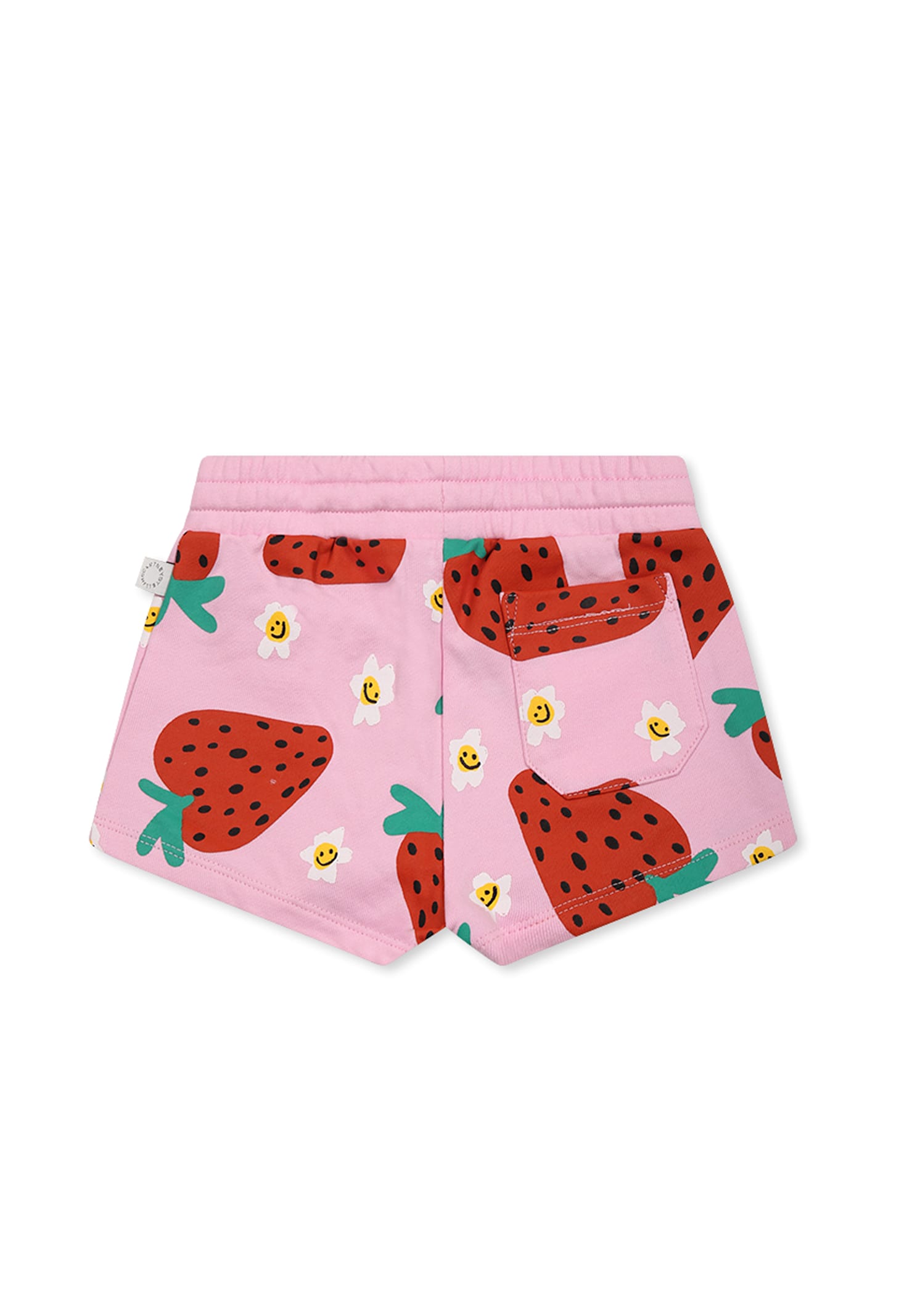 Stella Mccartney Pink Shorts For Baby Girl With Strawberry Print In Pink