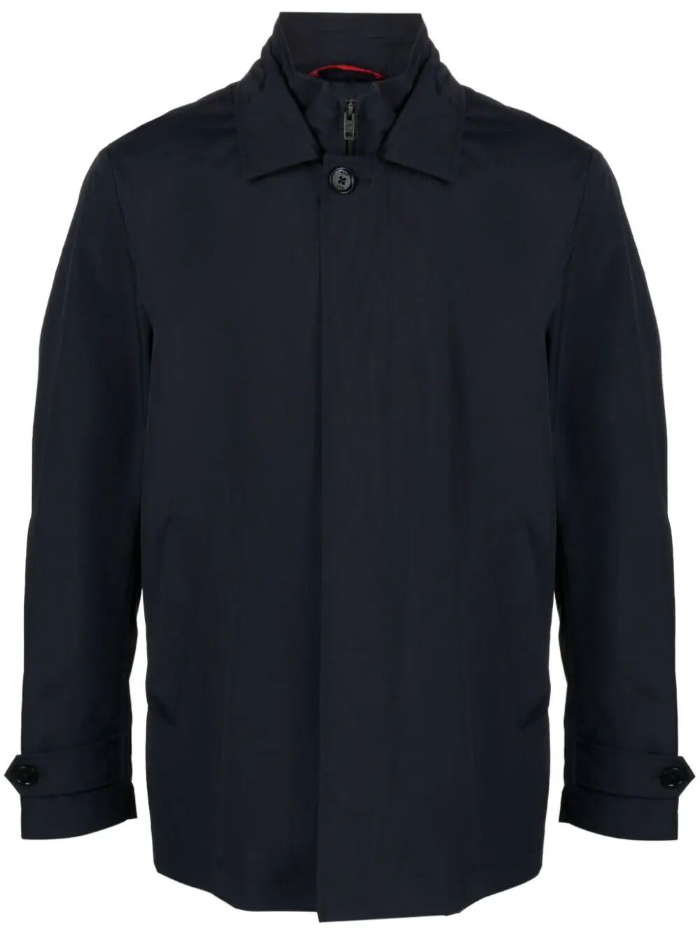 Shop Fay Morning Short Jacket In Navy Blue