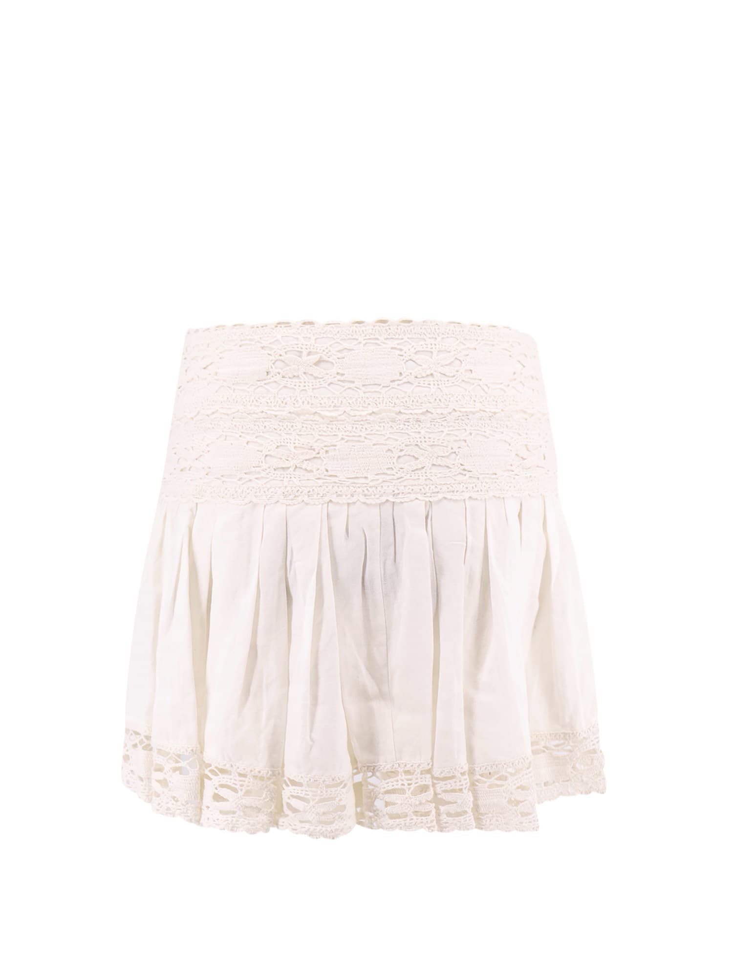 Isabel Marant Étoile Isabel Marant Etoile Violana Linen And Cotton Blend Miniskirt In White