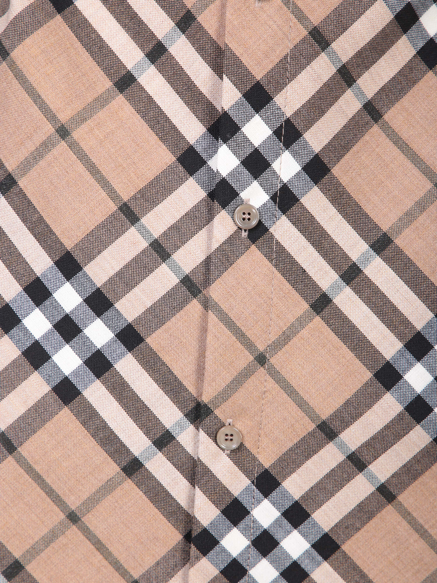 Shop Burberry Beige Check Chemisier Dress