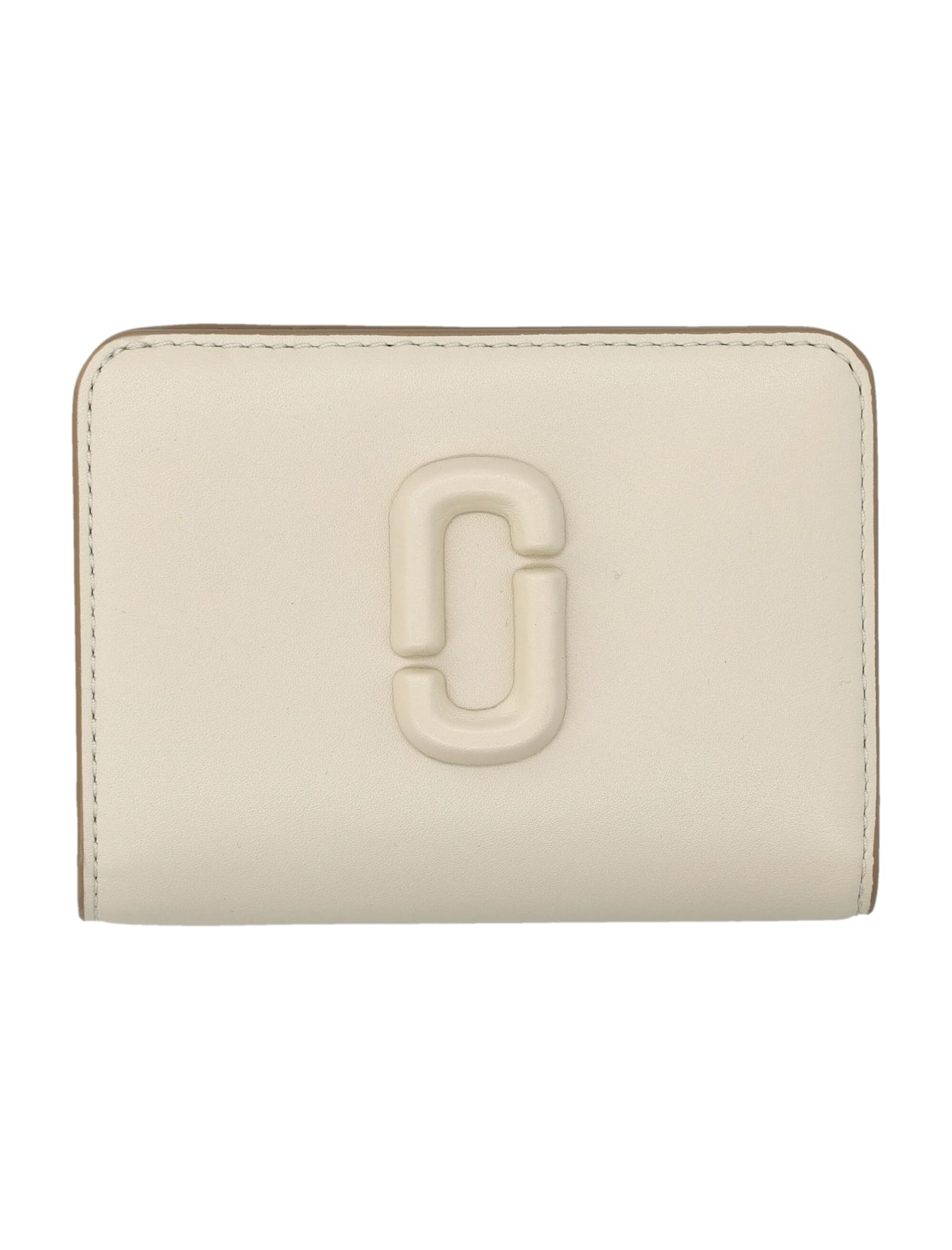 Shop Marc Jacobs The Mini Compact Wallet In Cloud White