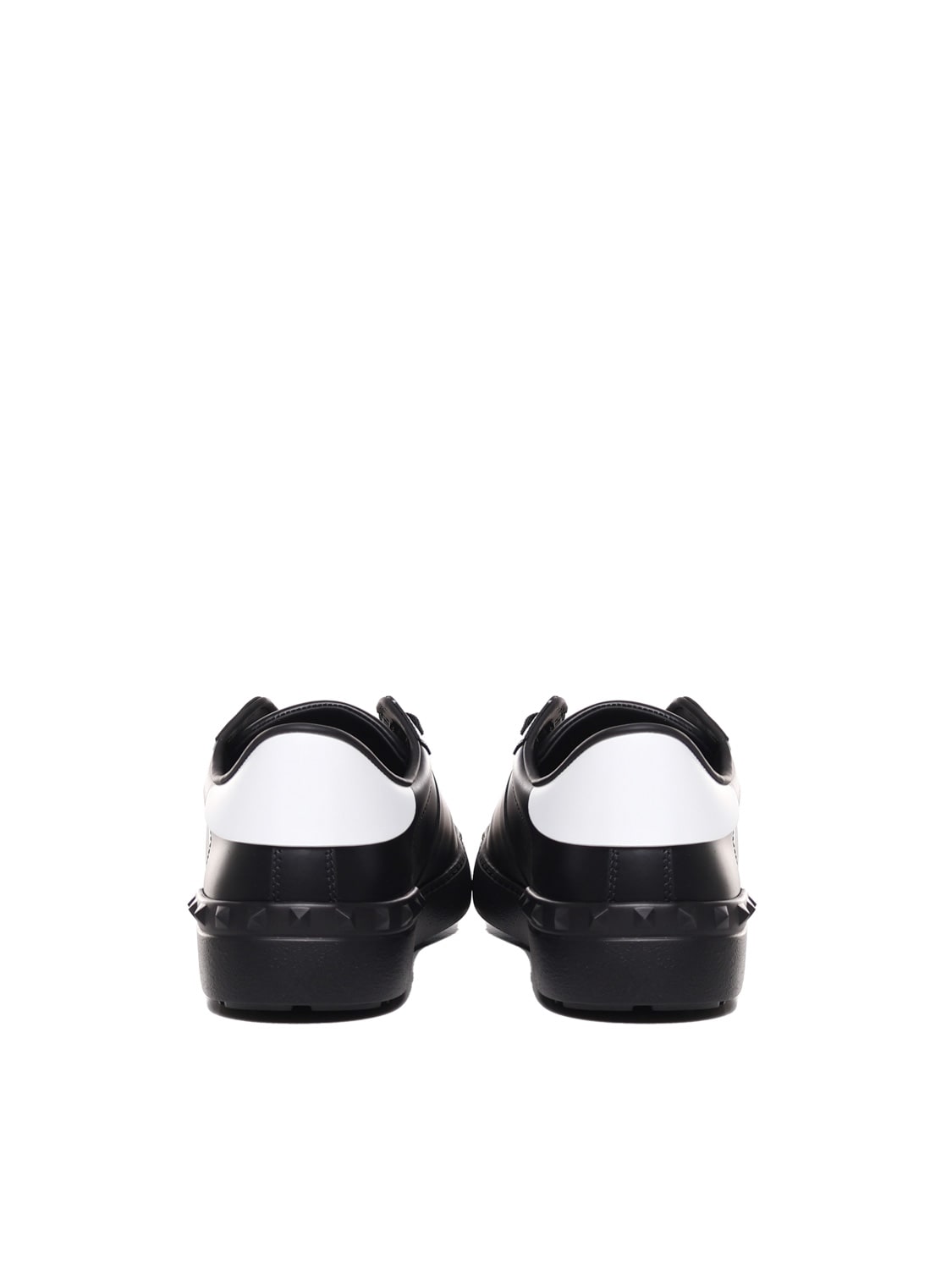 Shop Valentino Open Sneaker In Calfskin With Vltn Logo Print In Black
