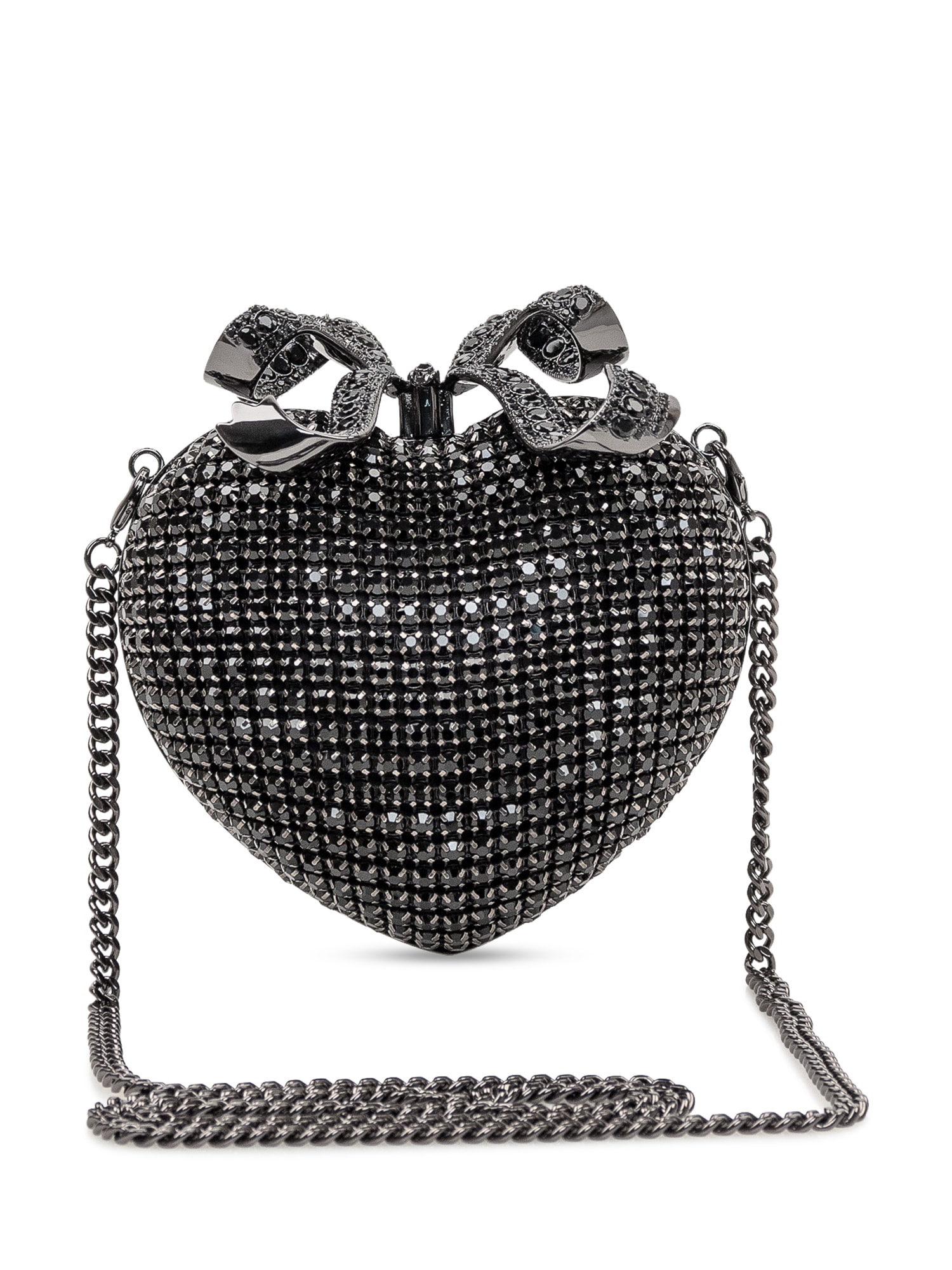 SELF-PORTRAIT CRYSTAL HEART CLUTCH