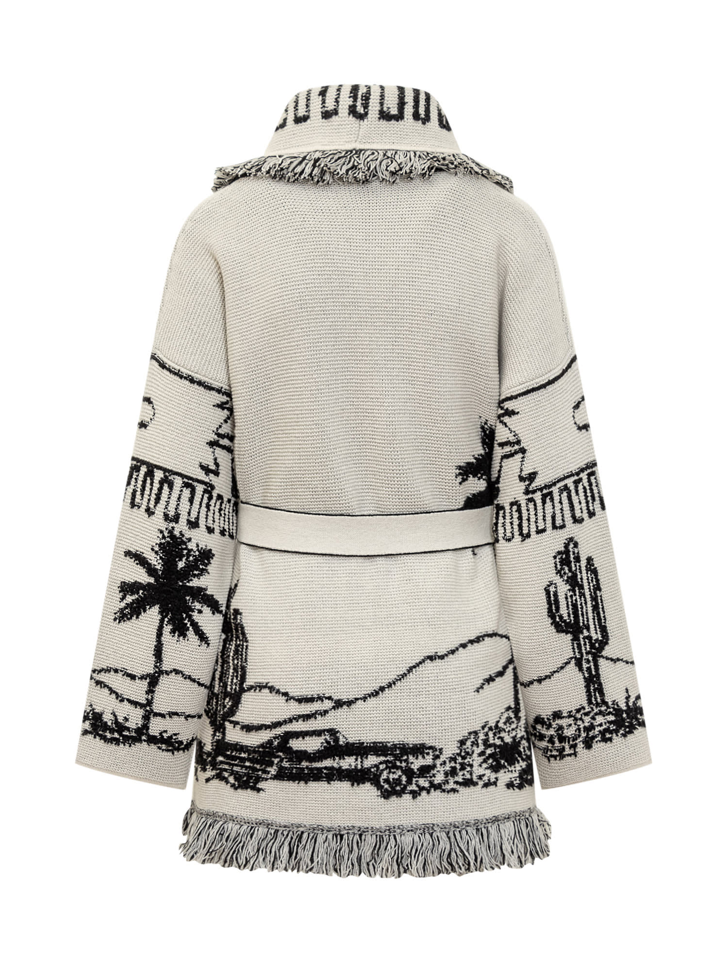 Shop Alanui Cardigan In White/black