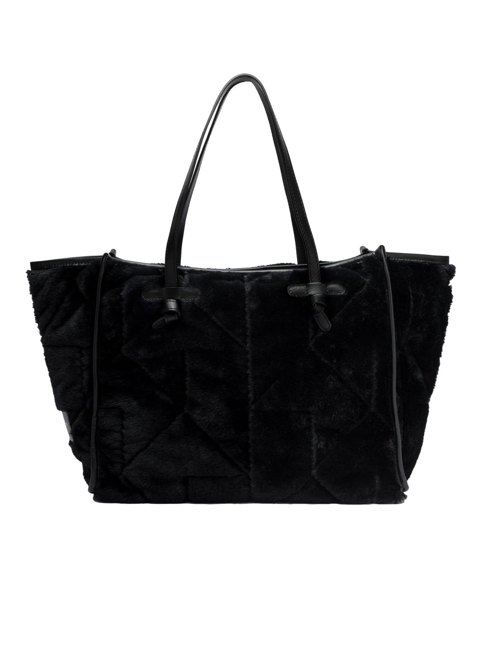 Gianni Chiarini Marcella Tote Bag In Double-layer Fabric In Black