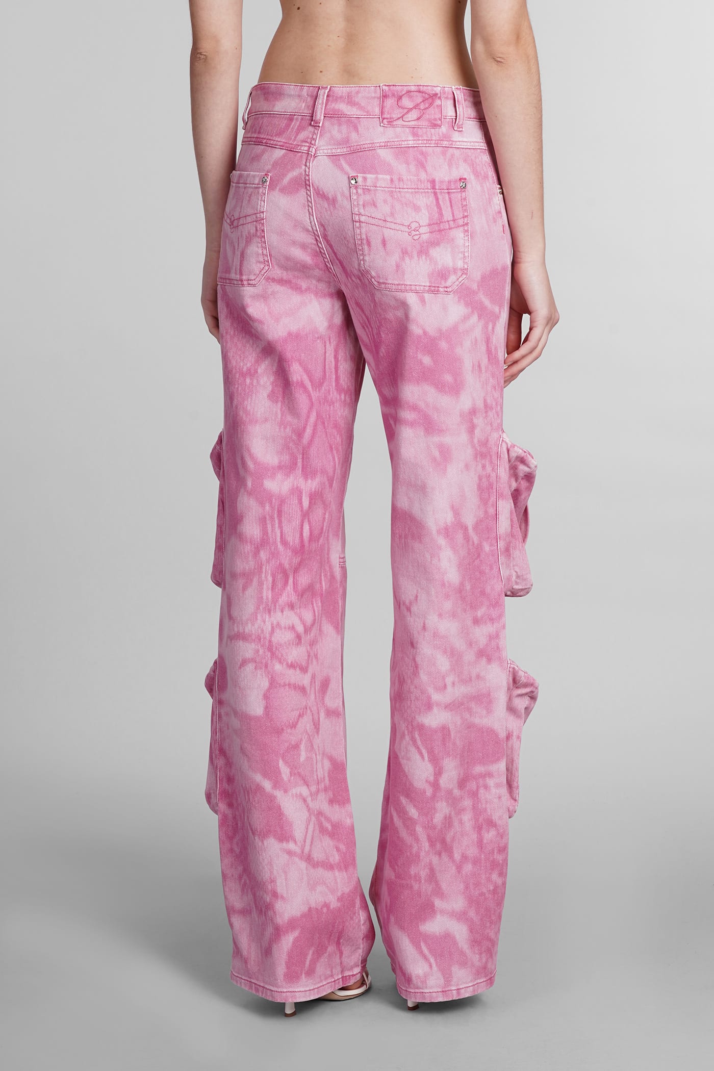 Shop Blumarine Pants In Rose-pink Cotton