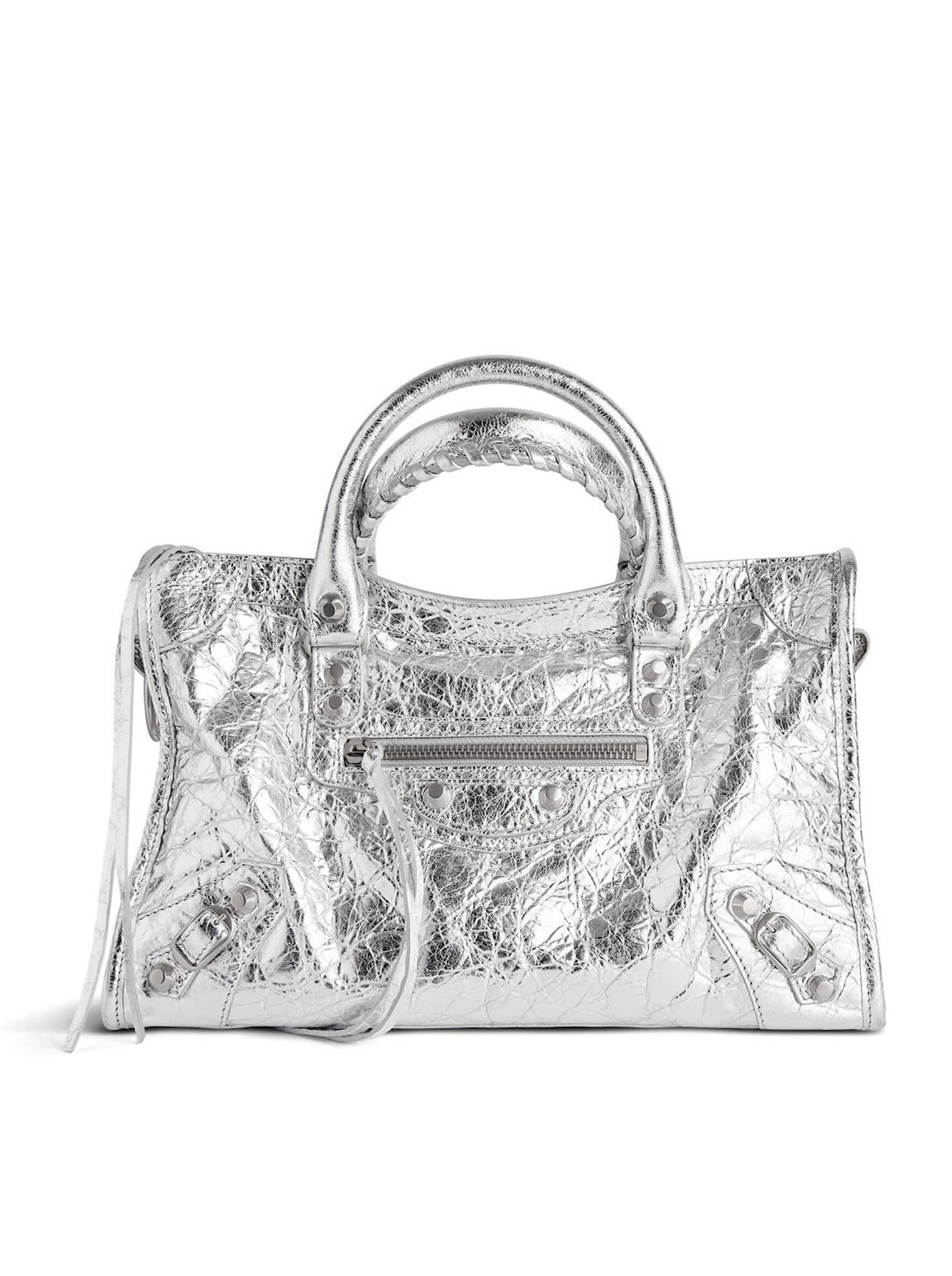 Le City Small Metallic Women`s Bag In Silver