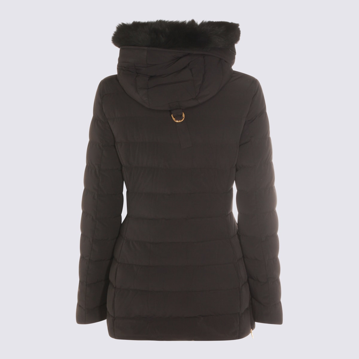 Moose Knuckles Black Nylon Down Jacket In Multi