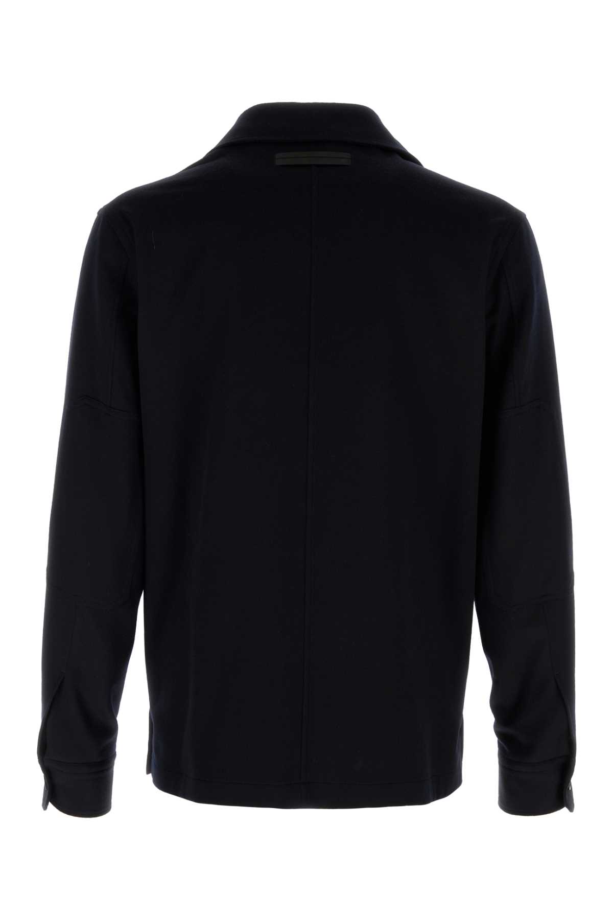 Shop Zegna Midnight Blue Cashmere Shirt In 923g