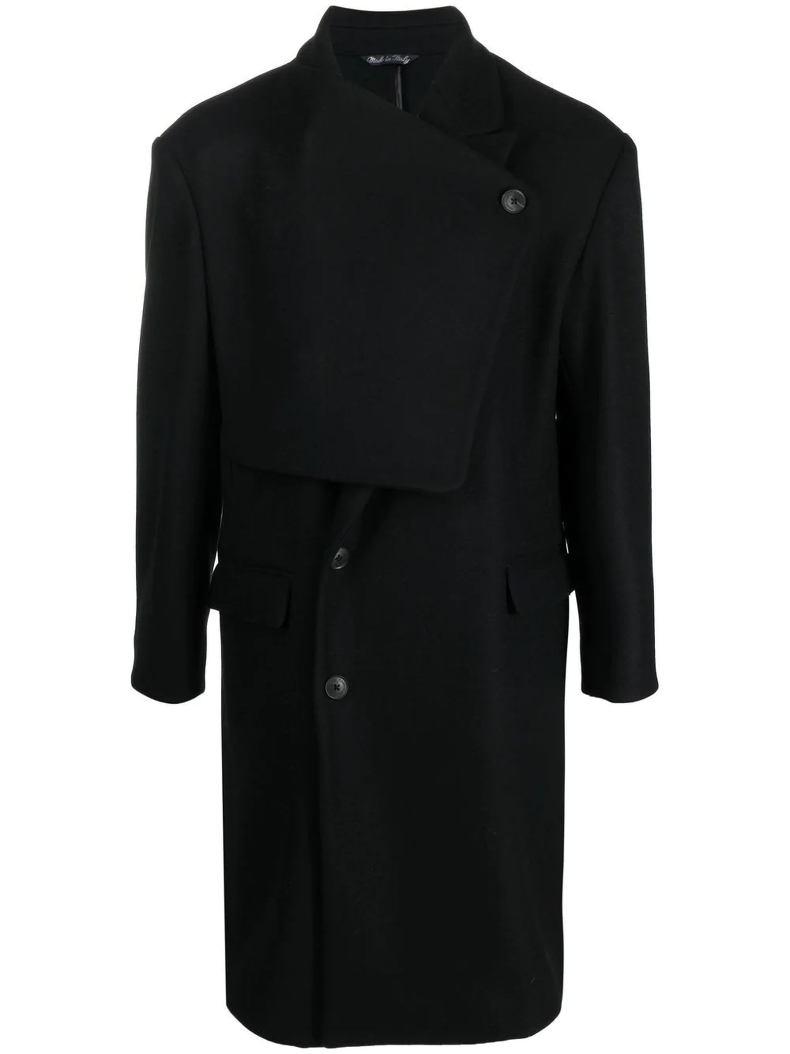 costumein Black Virgin Wool Coat