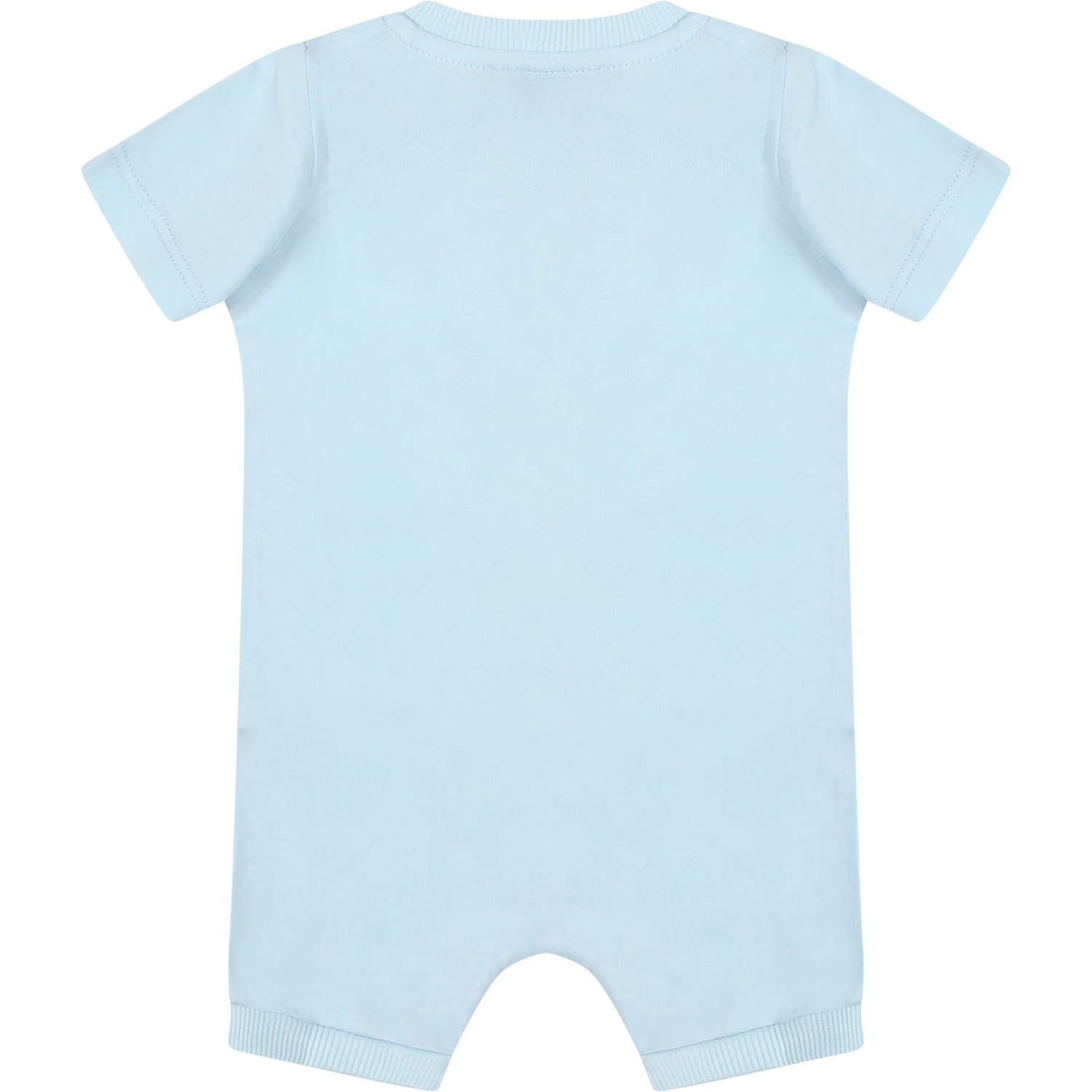Shop Moschino Light Blue Bodysuit For Baby Boy With Teddy Bear And Pinwheel