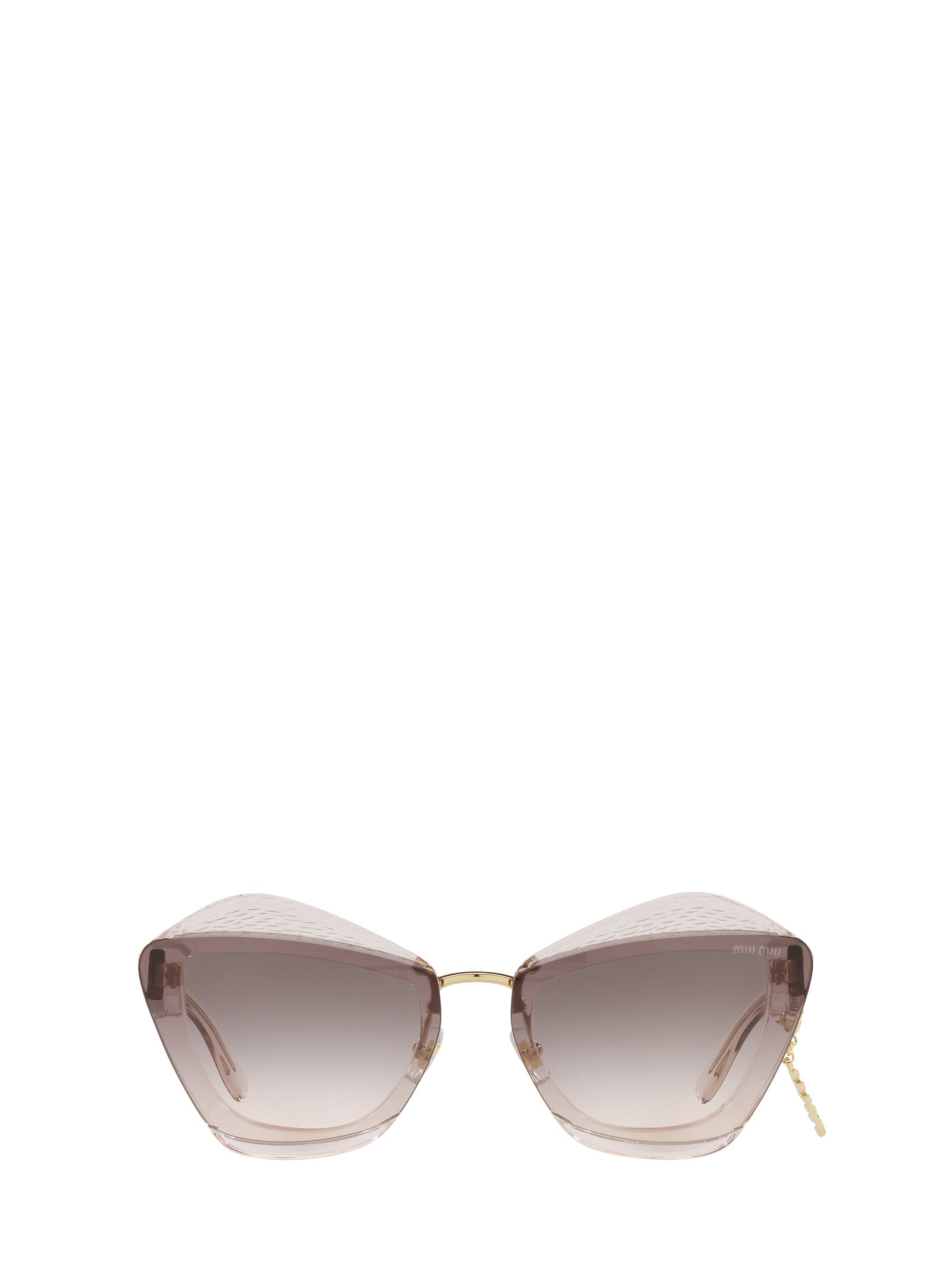 Miu Miu Eyewear Mu 01xs Light Brown Transparent Sunglasses