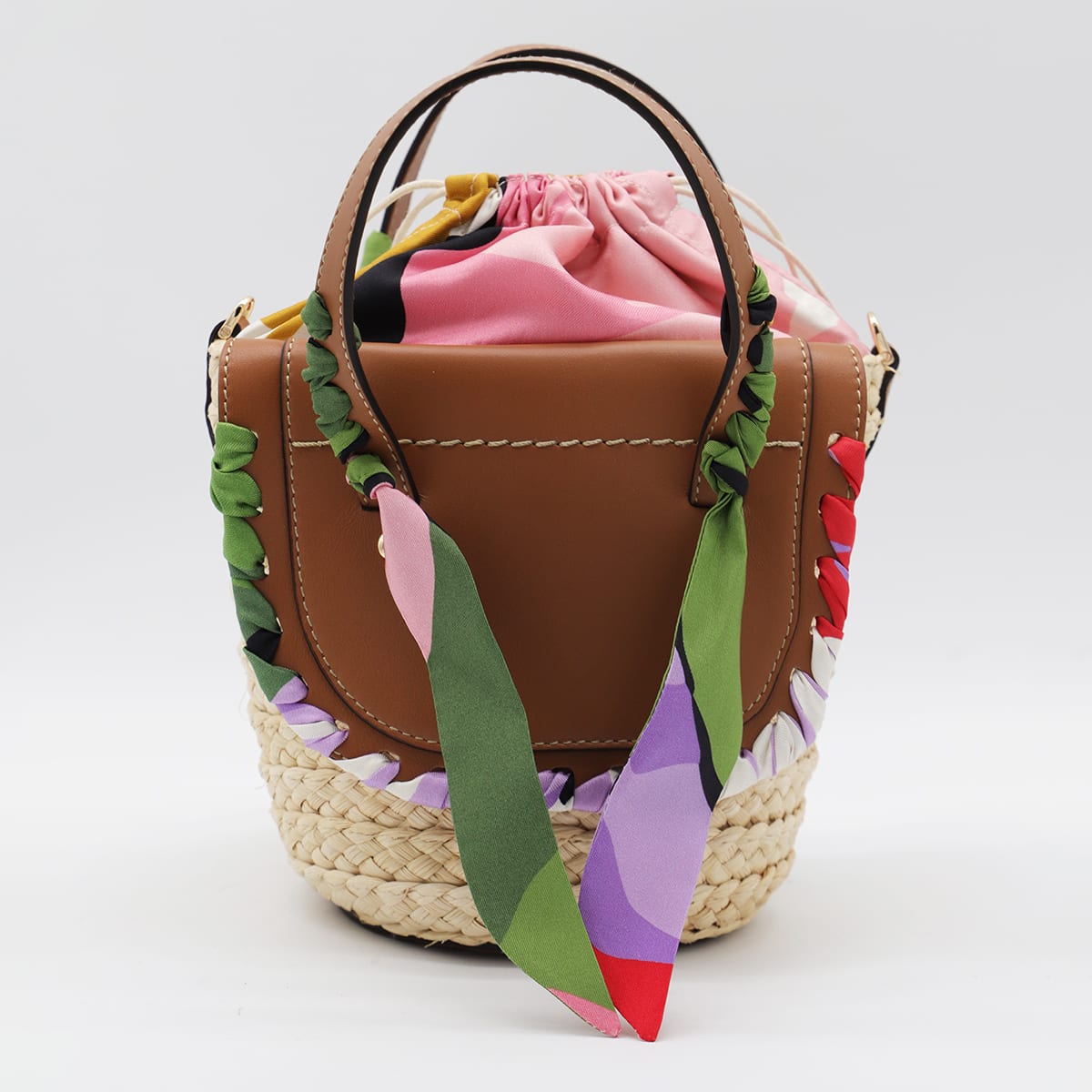 Cuba Lab Brown Leather Habanera Silk Satchels Bag In Brown