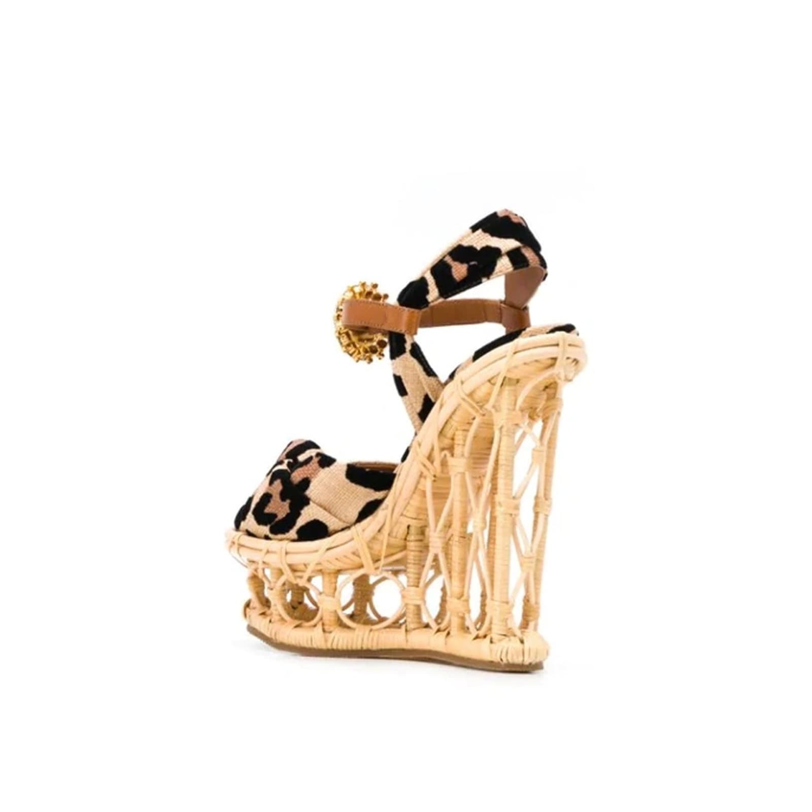 Shop Dolce & Gabbana Wedge Sandals In Beige