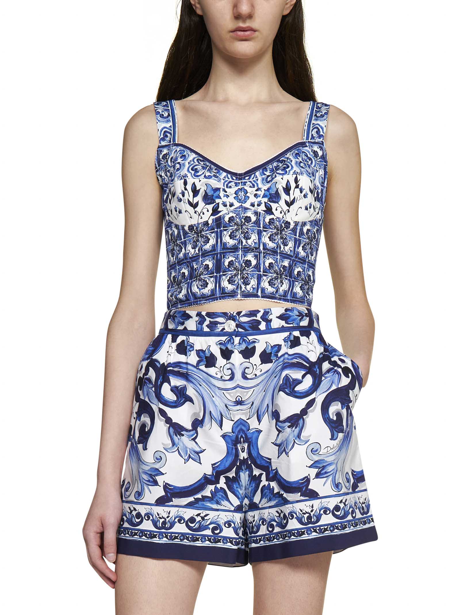 Shop Dolce & Gabbana Top In Tn Blu/bco