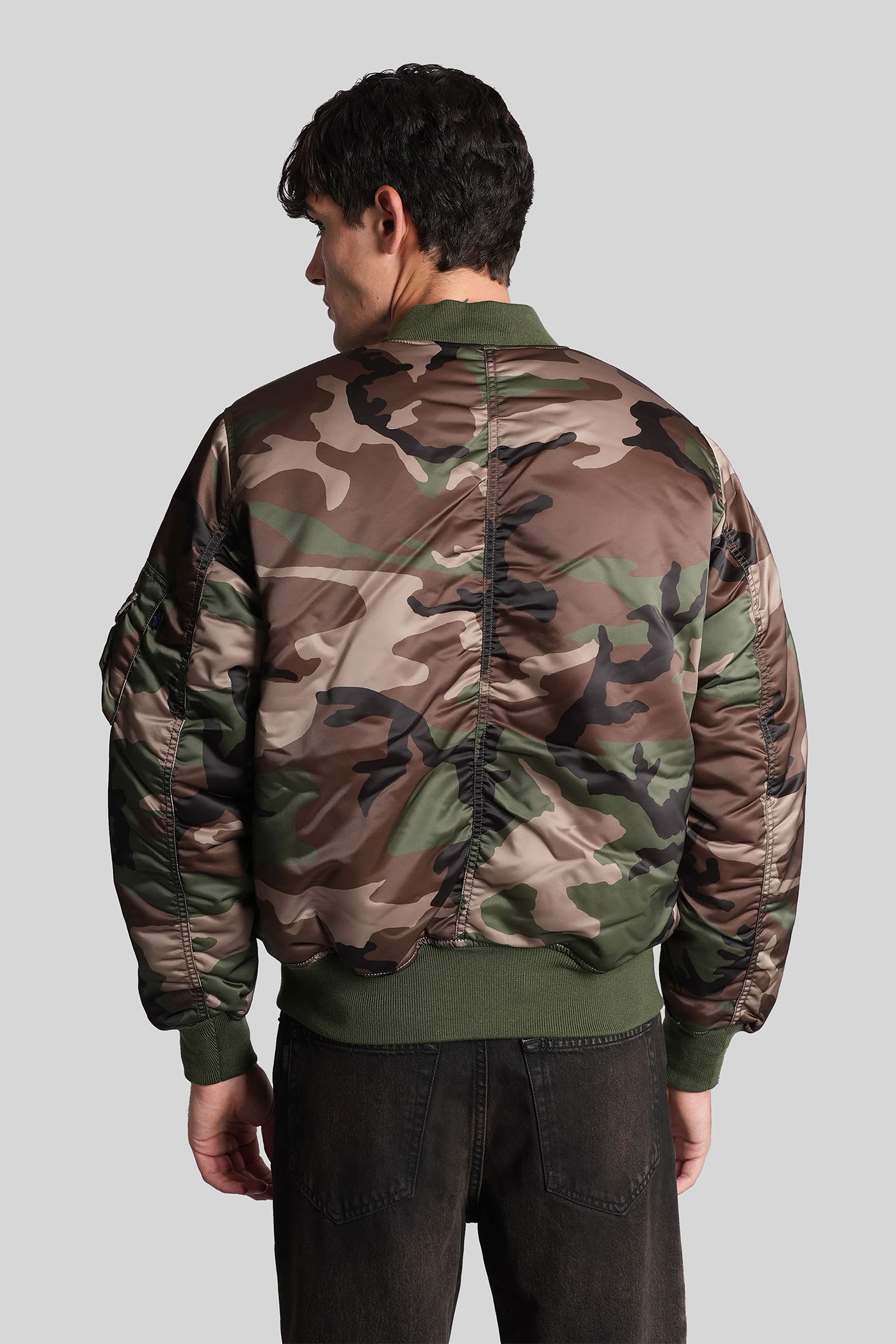 Alpha Industries Ma-1 Primaloft Flight Camo Bomber Jacket In Multi