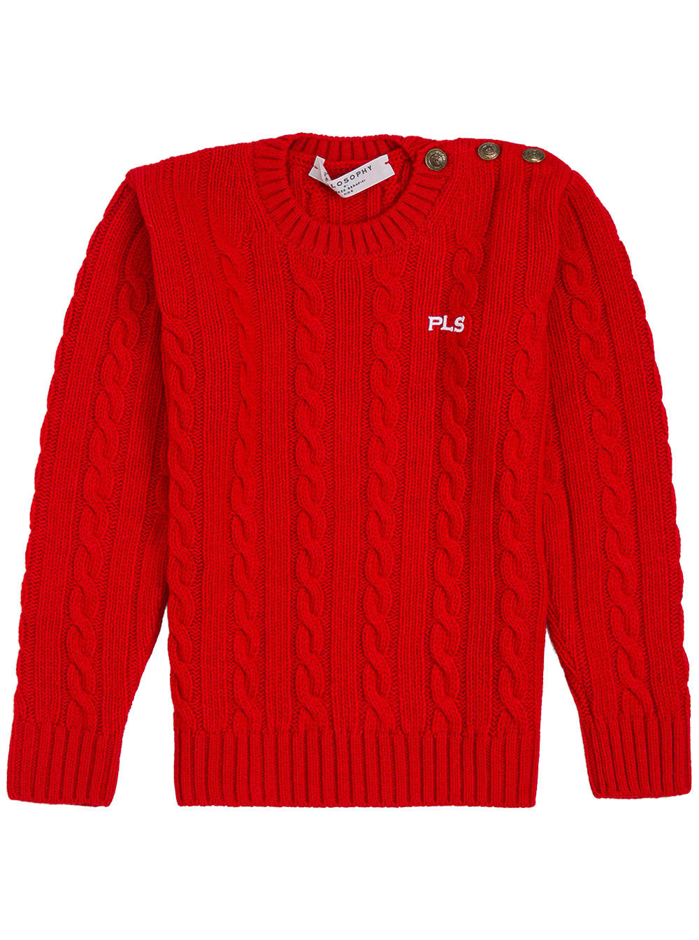 Philosophy di Lorenzo Serafini Kids Red Wool Blend Sweater With Logo
