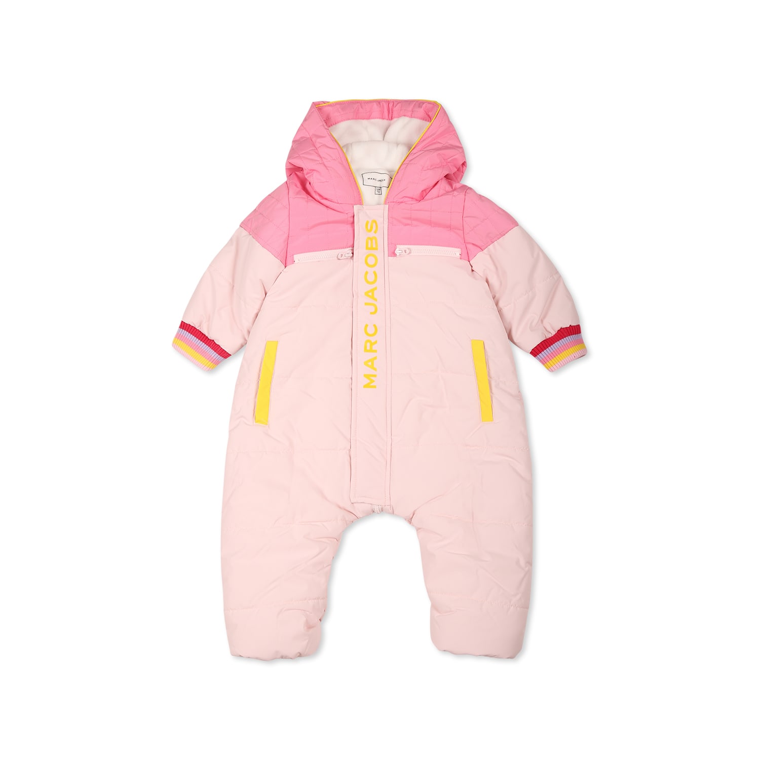Marc Jacobs Baby Girls Pink Padded Logo Snowsuit In Pink