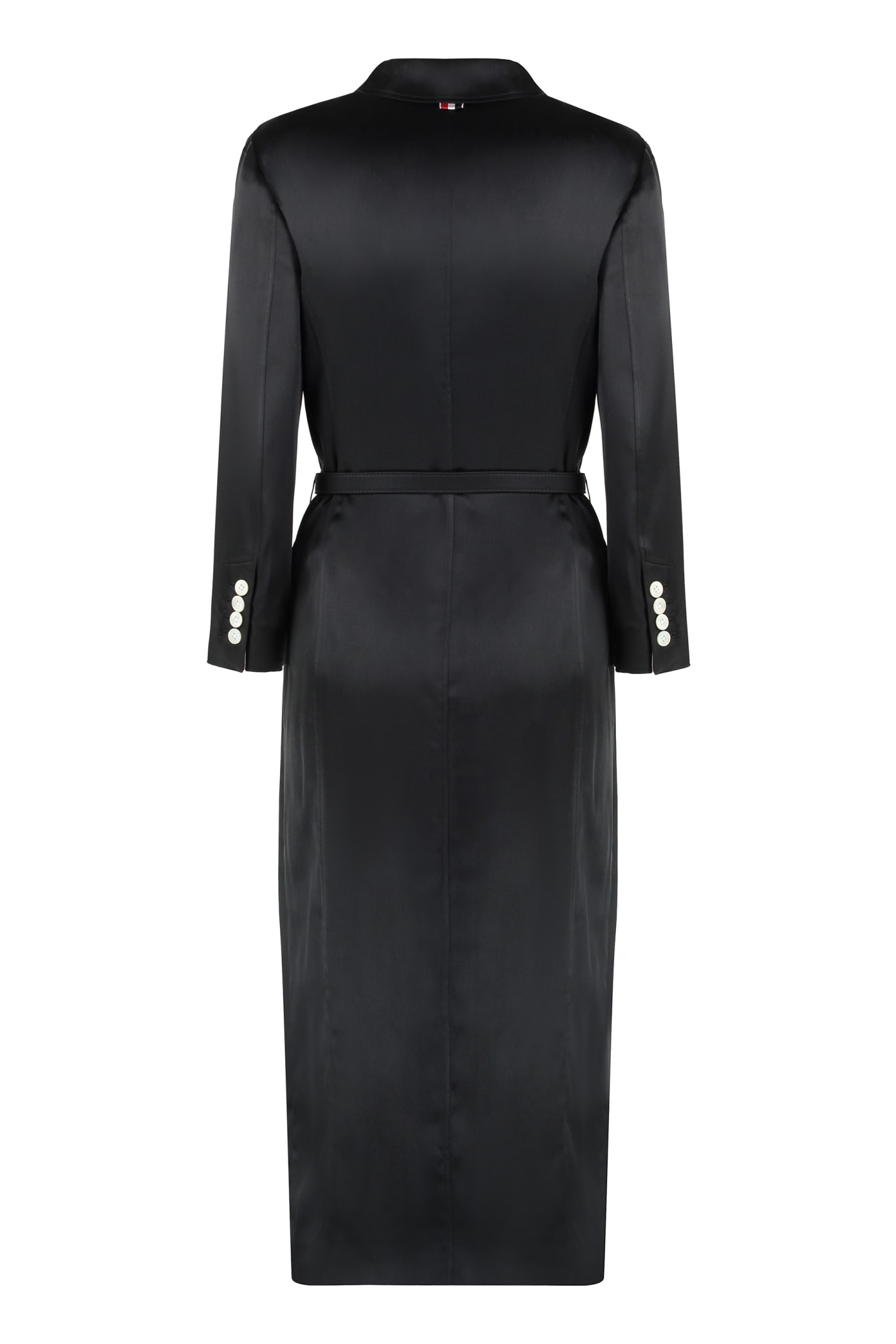 Thom Browne Belted Shirtdress In Black