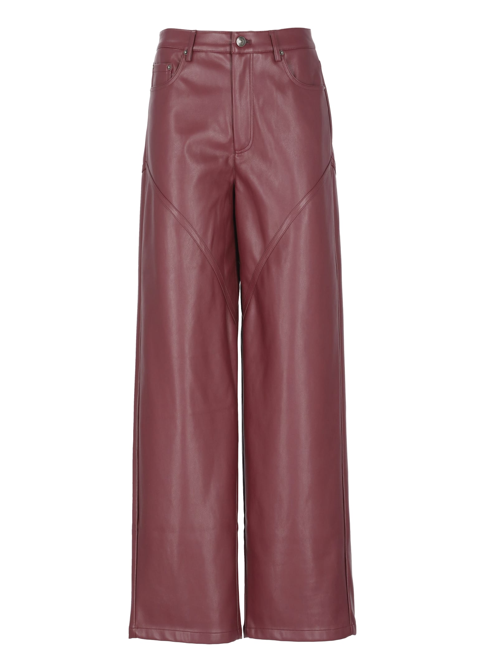 Rotate Birger Christensen Rotate Burgundy Polyester Pants In Burgundy