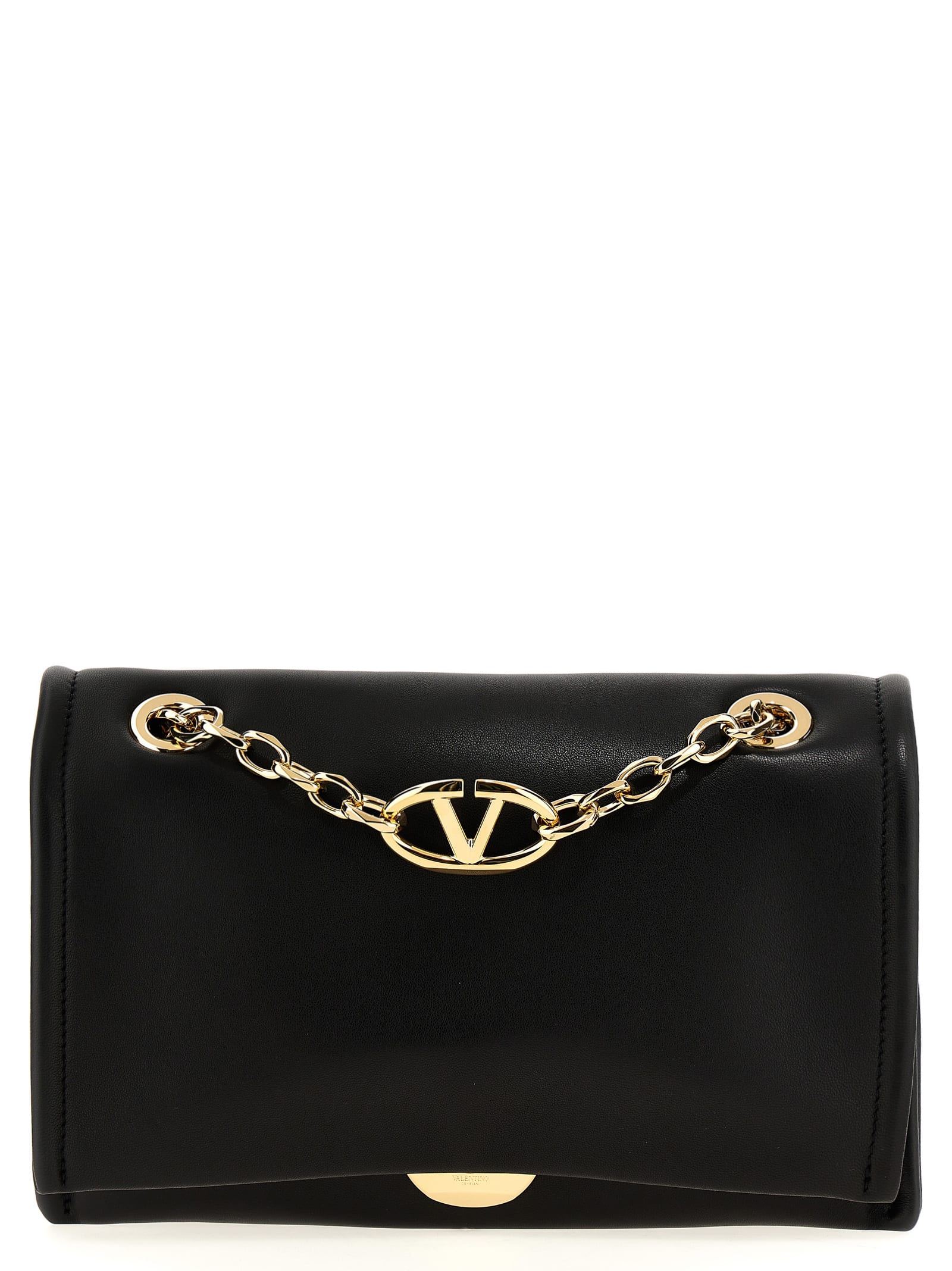 Valentino Garavani Vlogo-signature Shoulder Bag In 0no Black