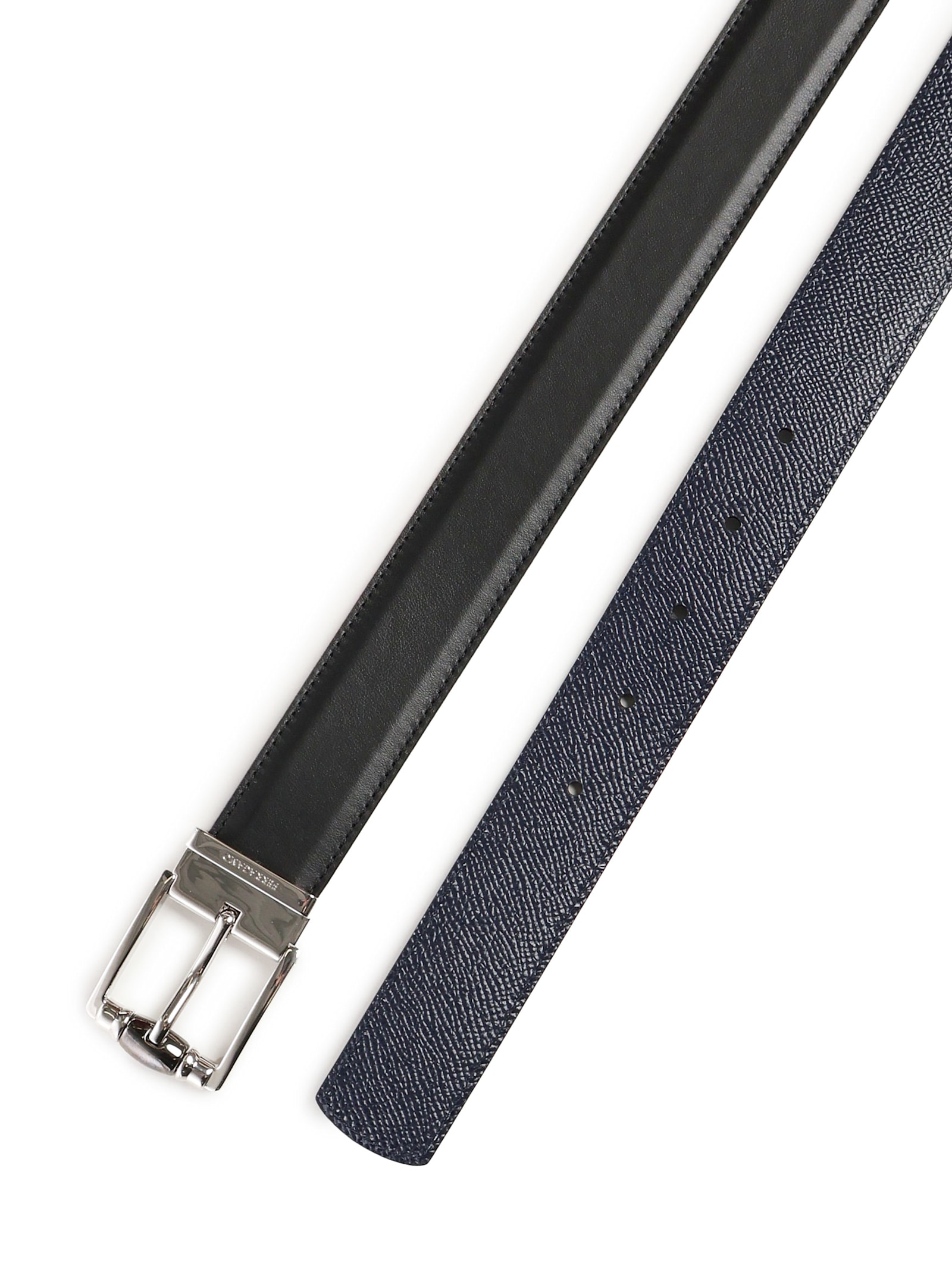 Ferragamo Reversible And Adjustable Belt In Blue,black
