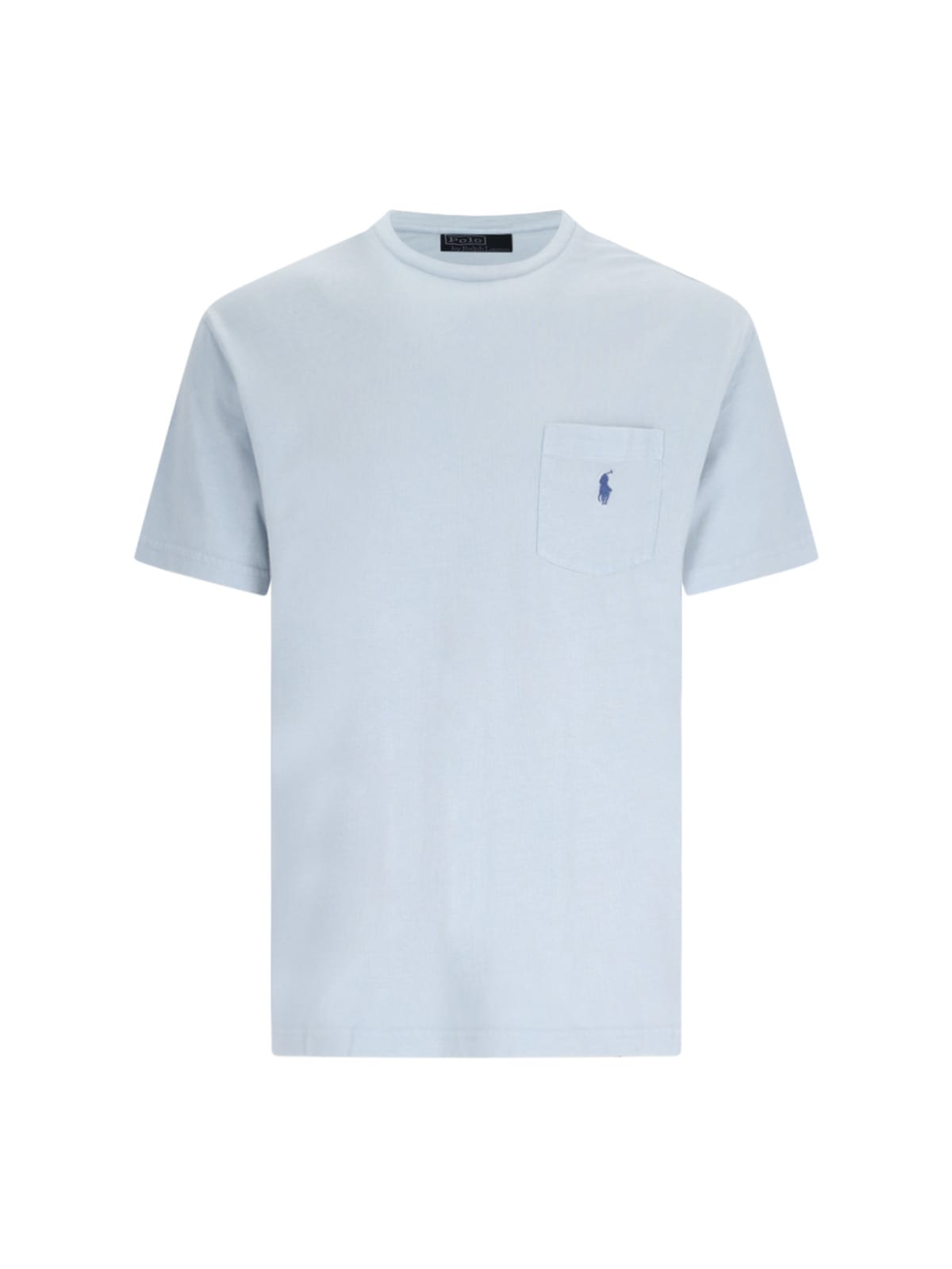 Shop Polo Ralph Lauren Logo Pocket T-shirt In Alpine Blue