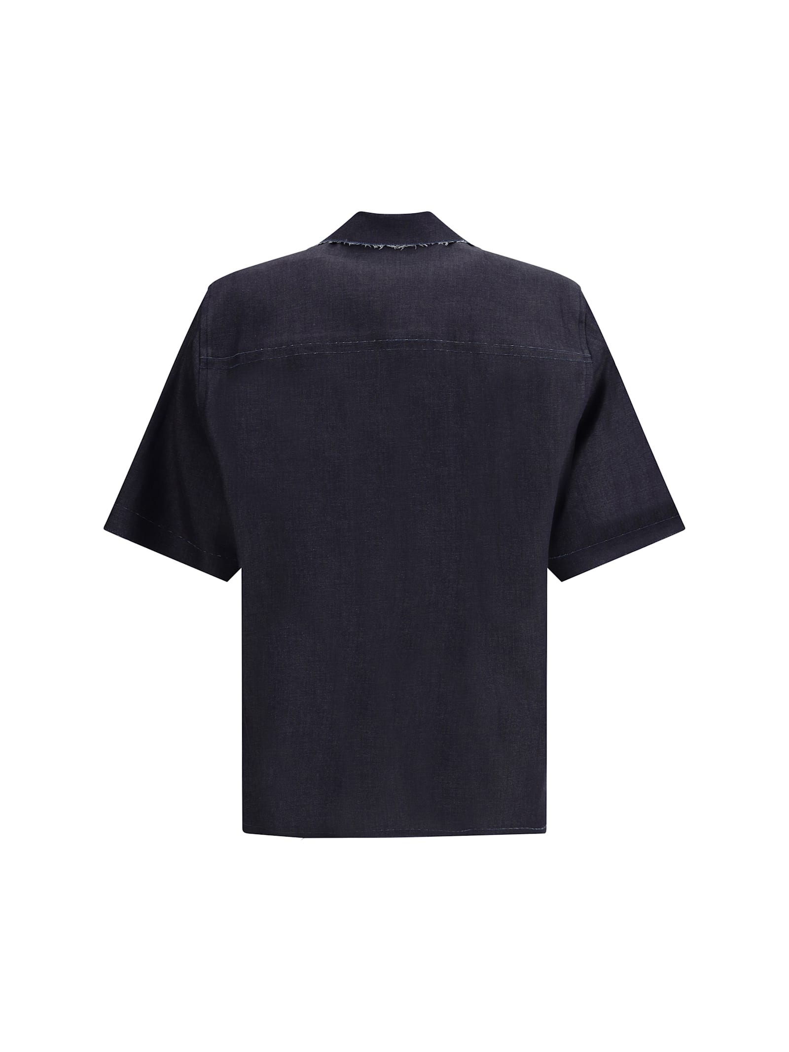 Marni Denim Bowling Shirt In Blue