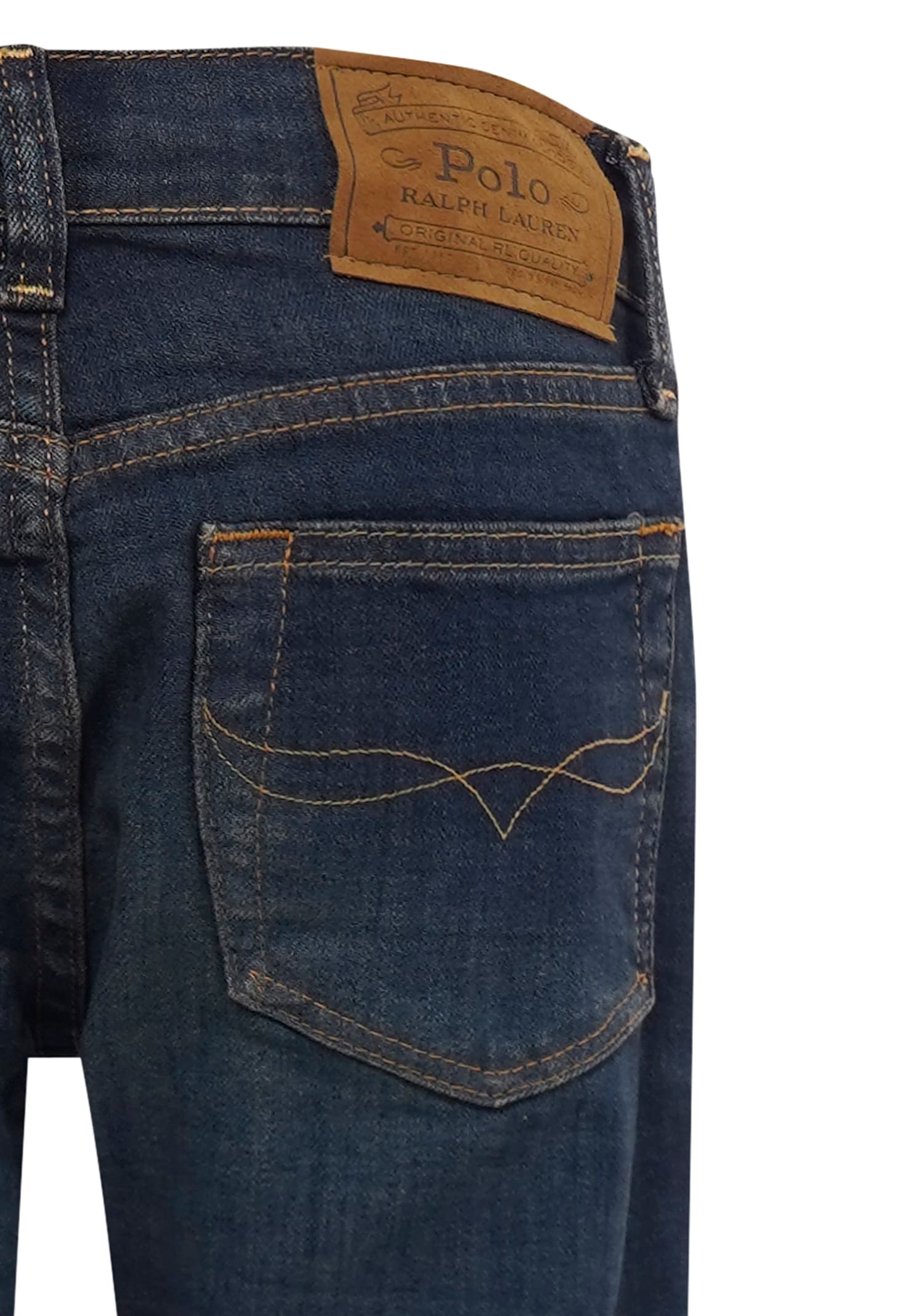 Ralph Lauren Denim Jeans For Boy With Logo In Blue