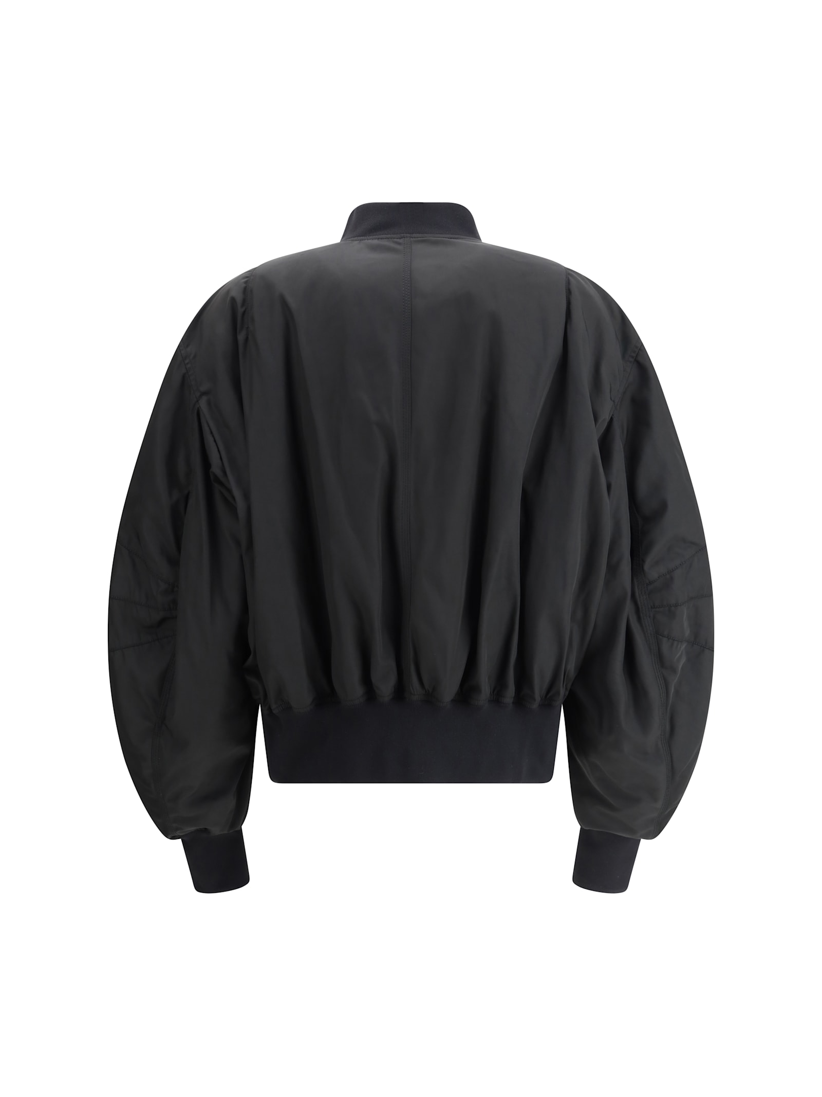 Shop Attico Nylon Bomber Jacket In Black
